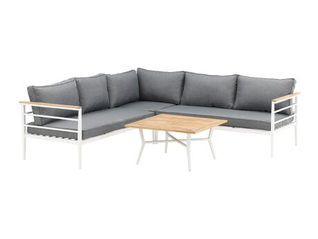 Gartenmöbel-Set Dallas 525 (Weiss + Grau)
