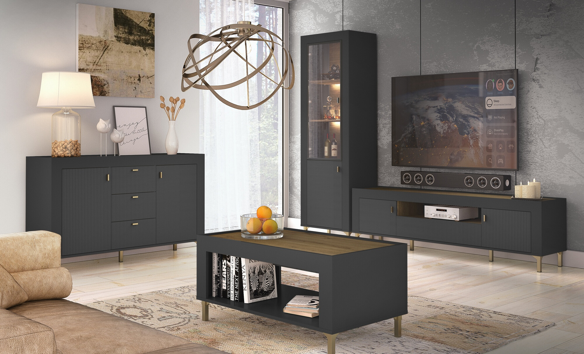 Couchtisch Mormavu 107 (Mattschwarz)