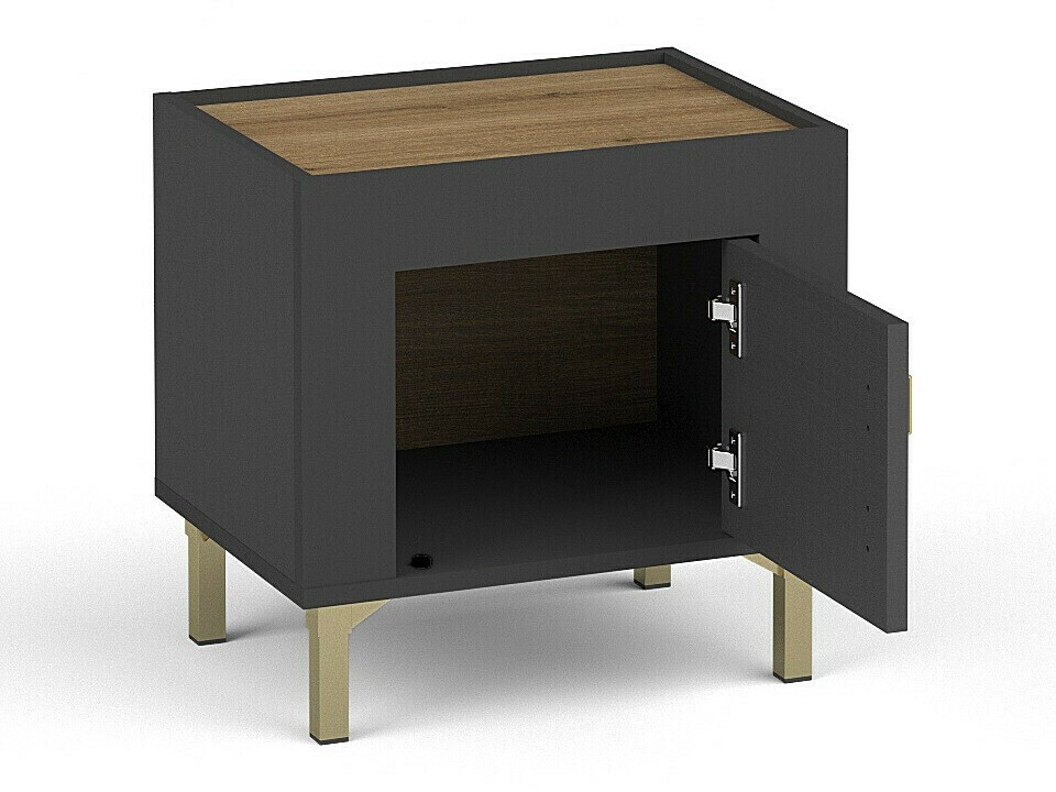 Schlafzimmer-Set Mormavu 112 (Mattschwarz + Grau)