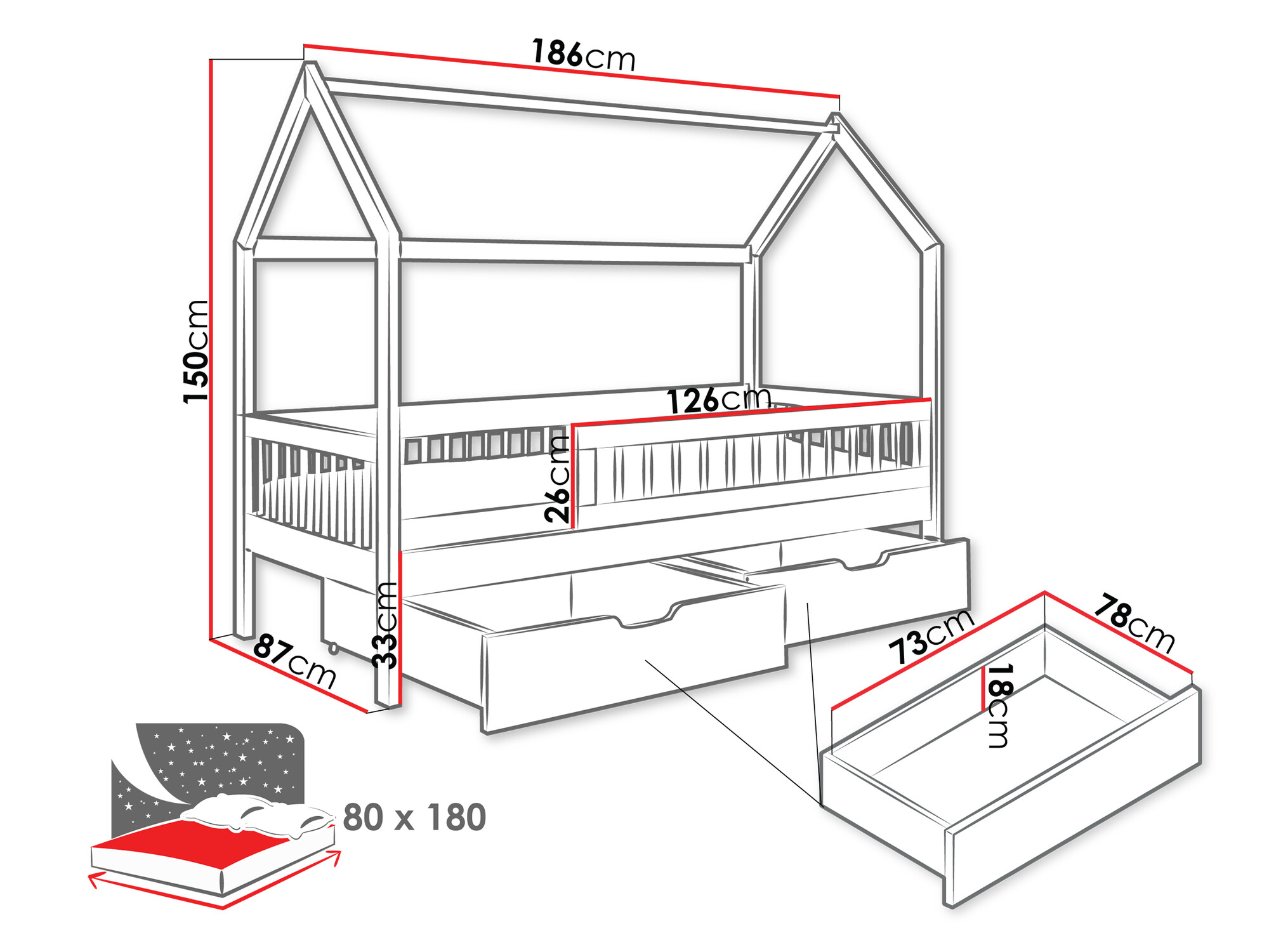 Bett Henderson 167 (Grau)