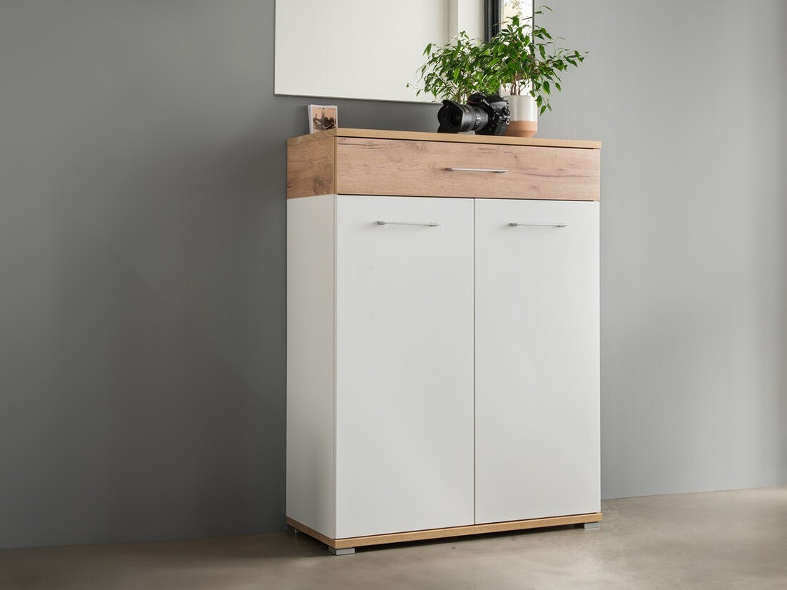 Kommoden Nuveno 100 (Weiss + Navarra eichenholzoptik)