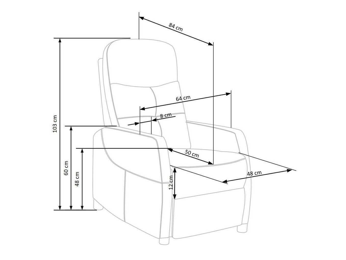 Sessel Liegesessel Houston 992 (Bluvel 28)