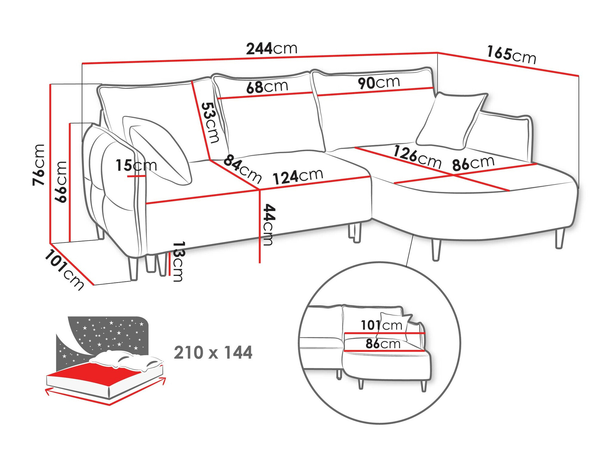 Ecksofa TrendyNest 101 (Onega 11)