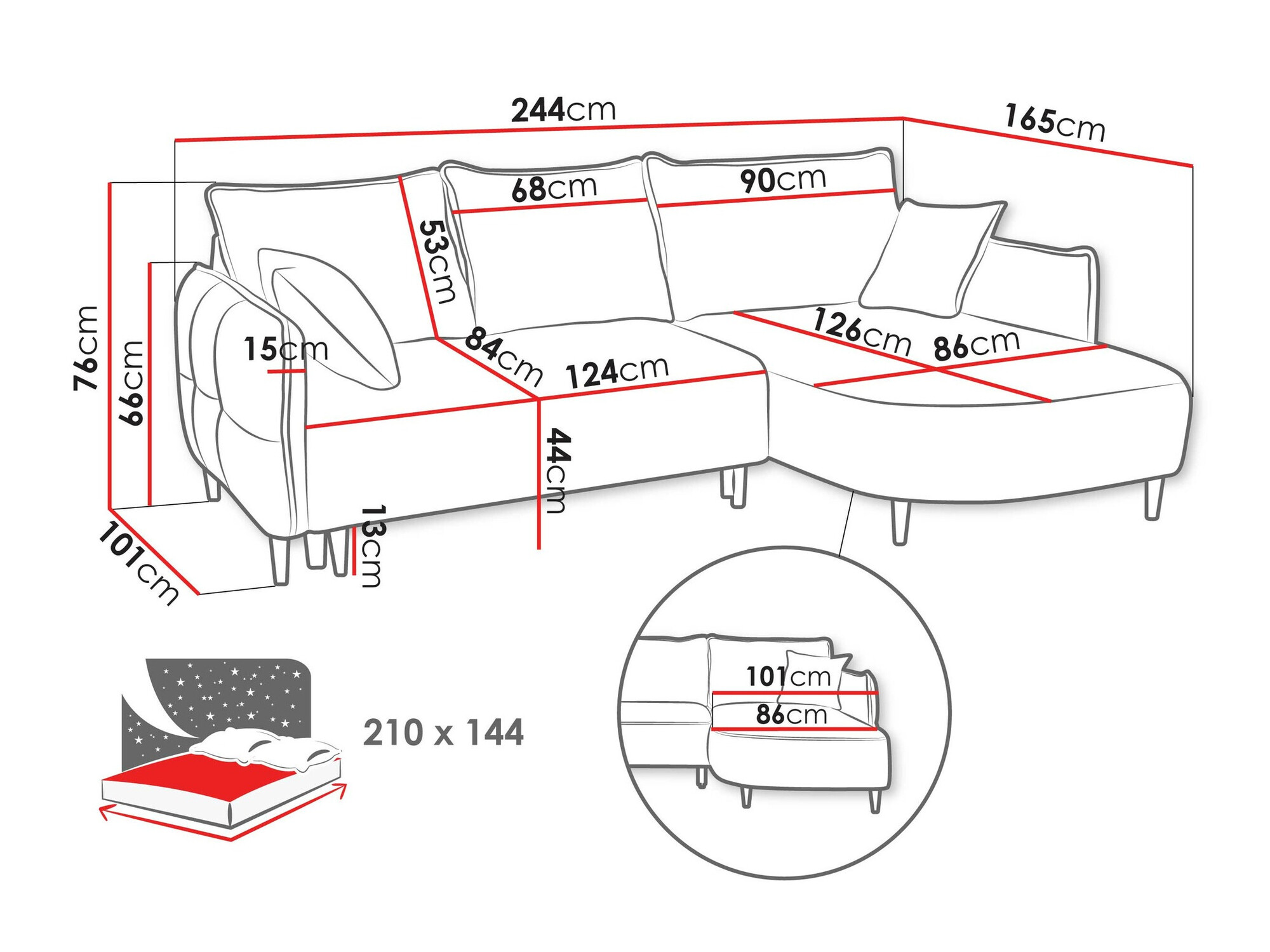 Ecksofa TrendyNest Ocelis (Onega 14)