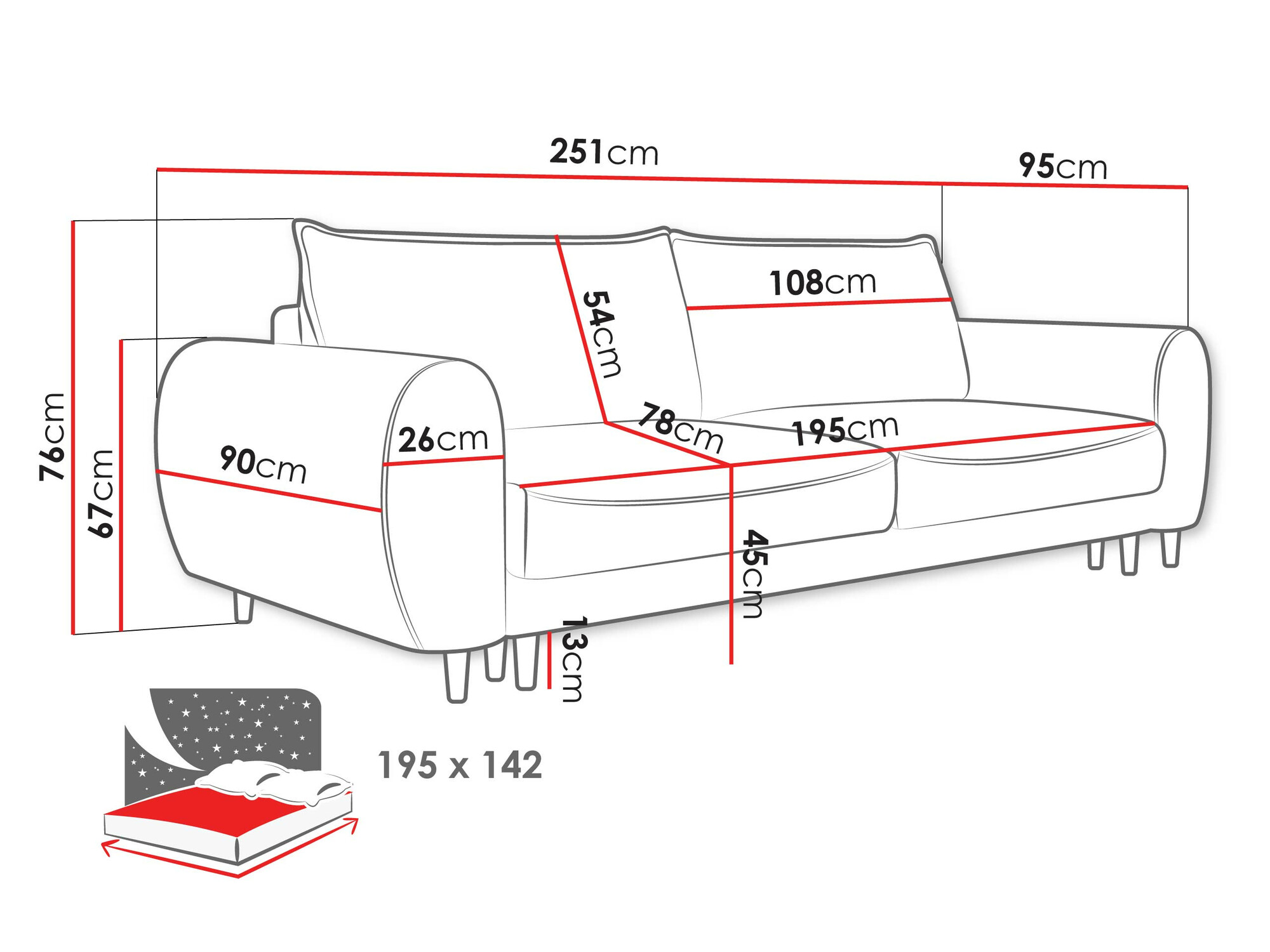 Schlafsofa TrendyNest Cervalis (Onega 07)