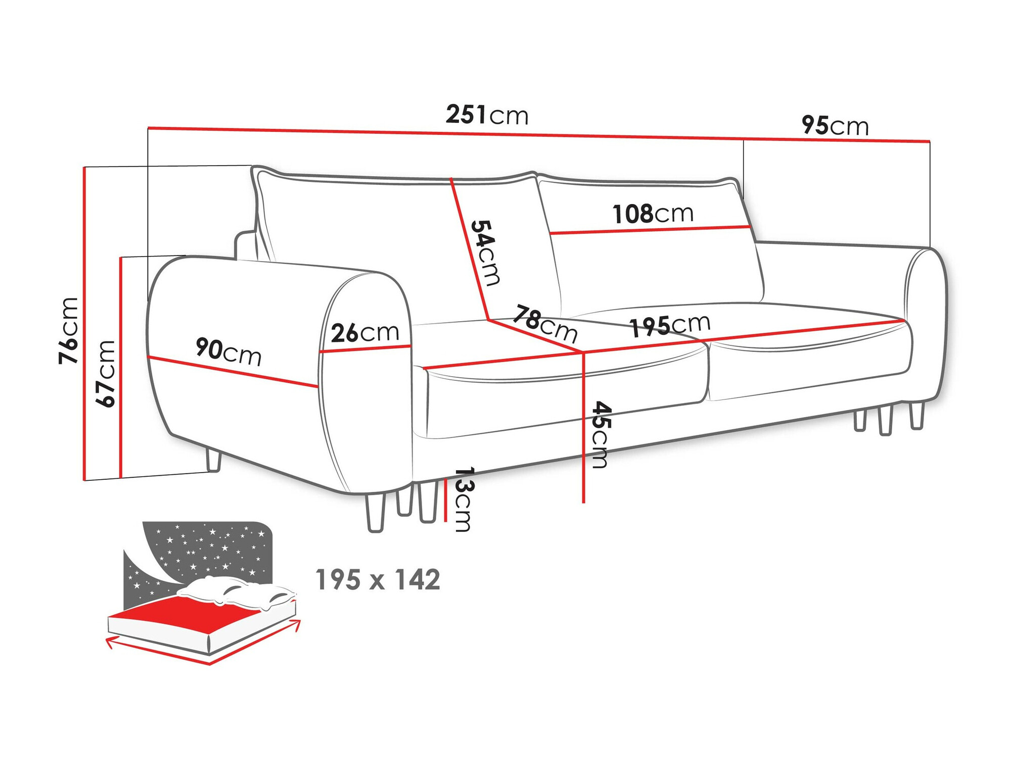 Schlafsofa TrendyNest Cervalis (Onega 10)