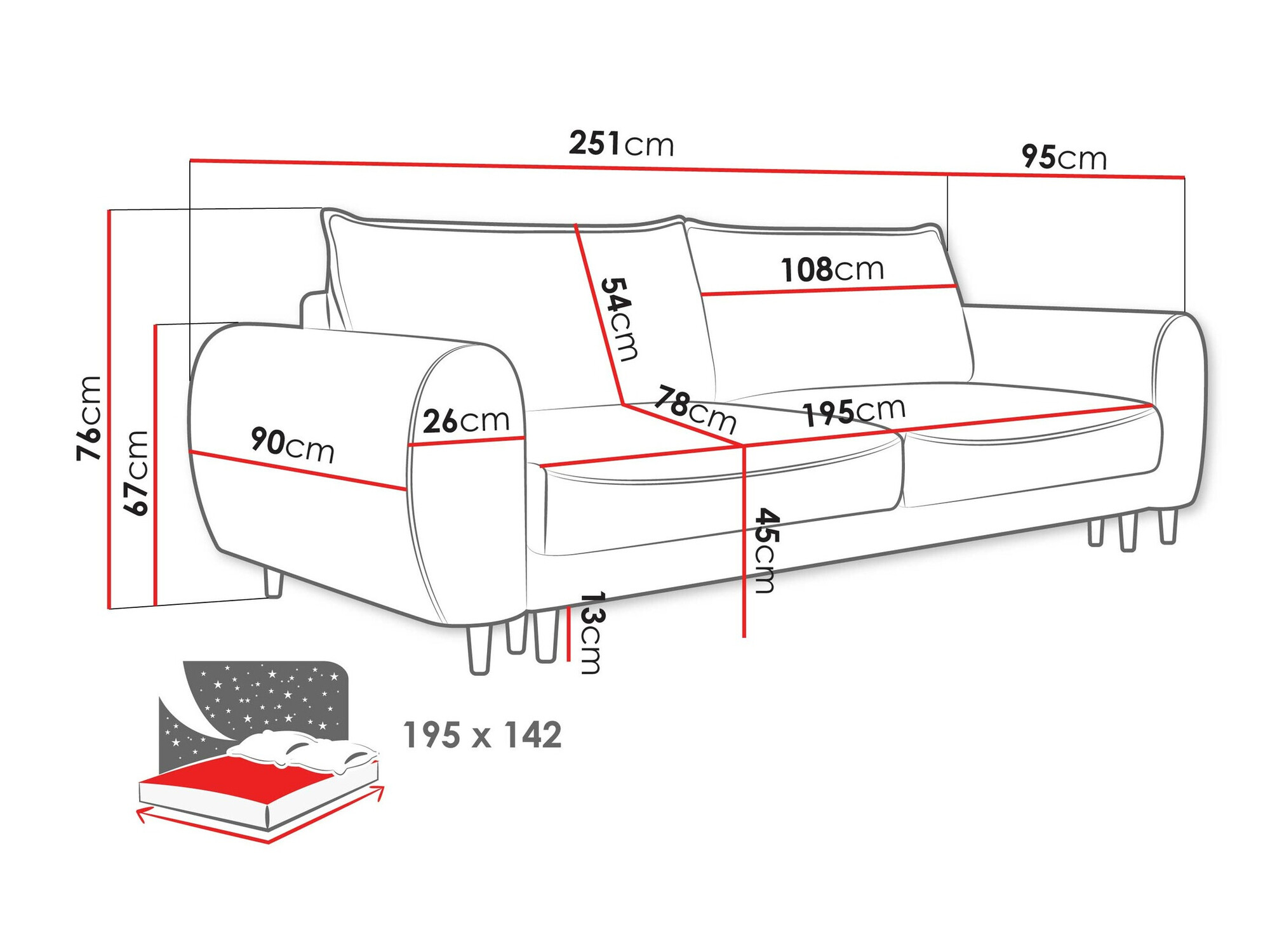 Schlafsofa TrendyNest Cervalis (Onega 11)