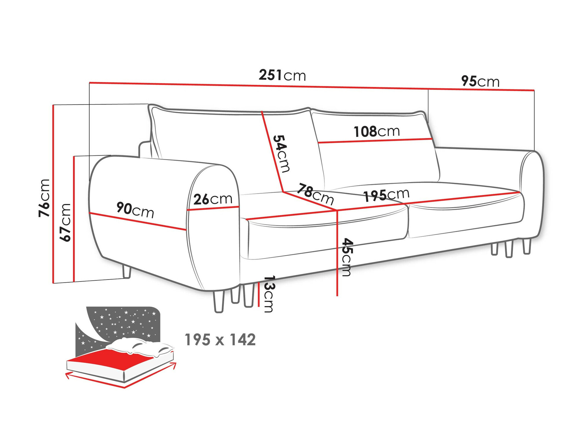 Schlafsofa TrendyNest Cervalis (Onega 14)