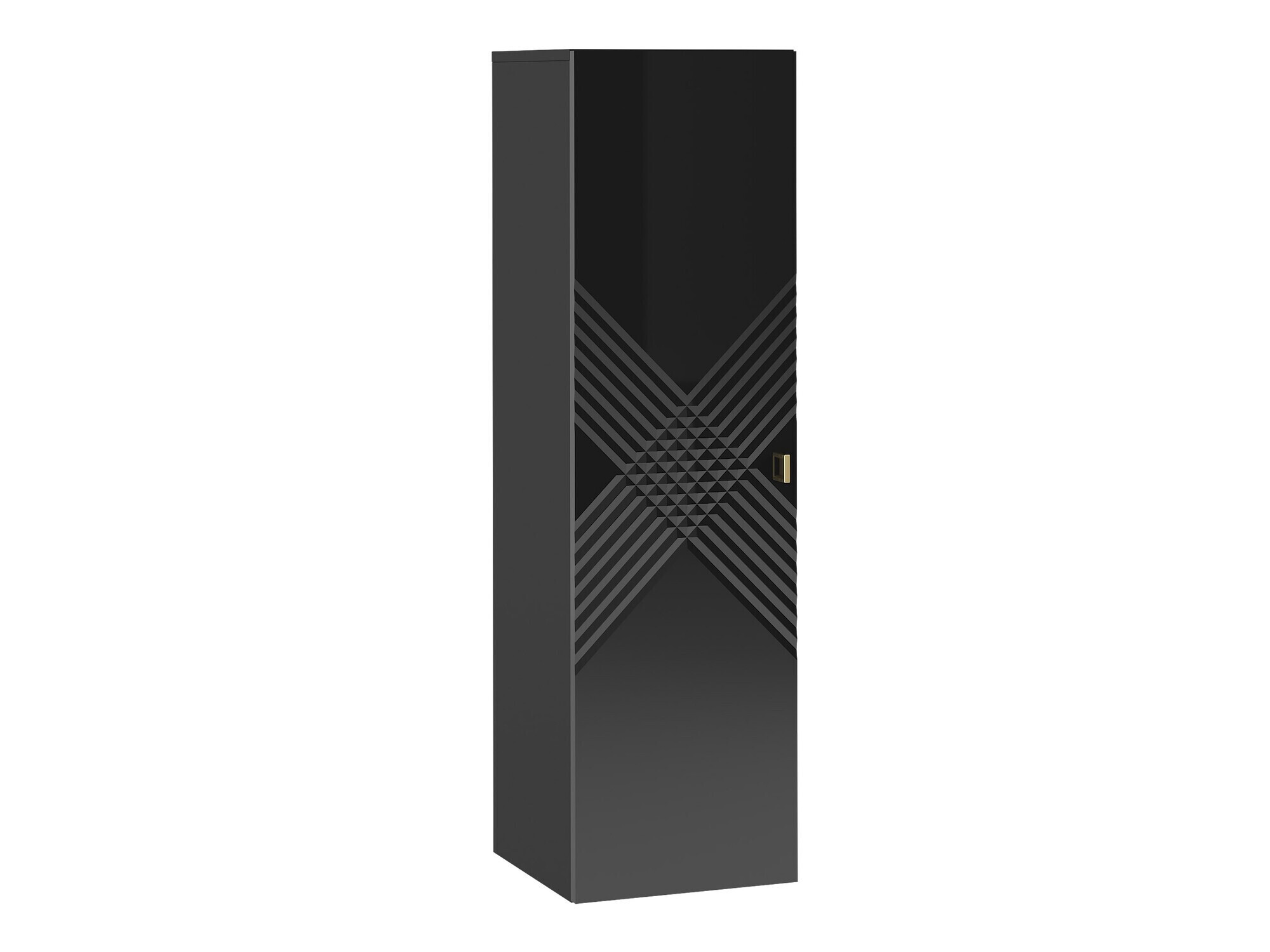 Wandhängeschrank für Badezimmer Natar (Schwarz + Schwarz glänzend)