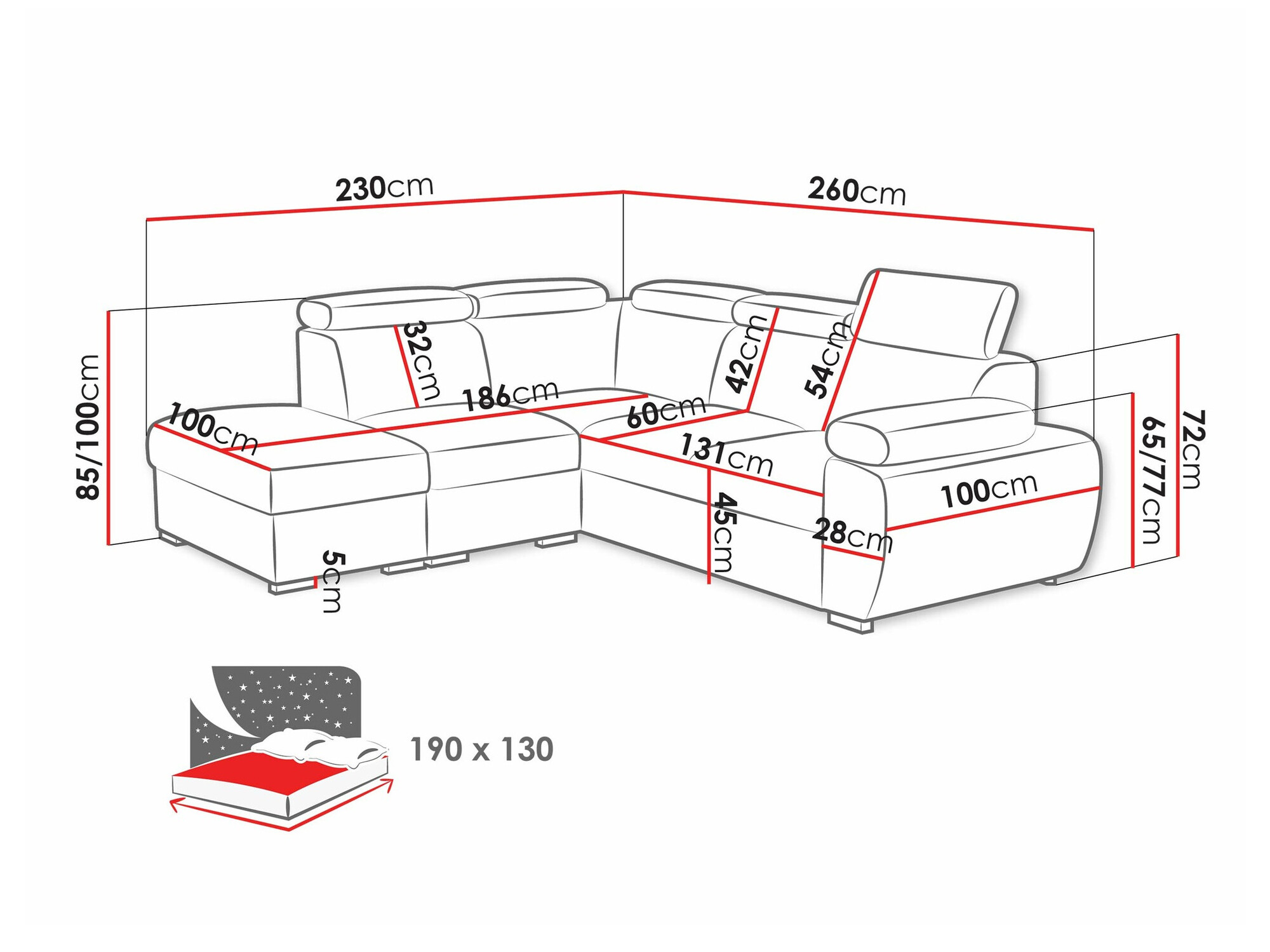 Ecksofa Columbus 228 (Aragon 14)