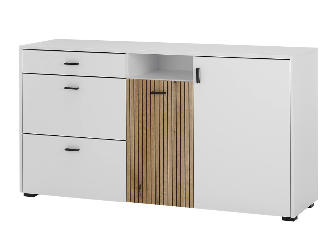 Kommode Belmelu 107 (Weiss + Eiche)
