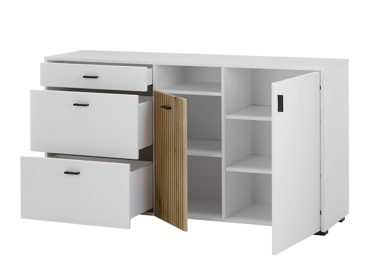Kommode Belmelu 107 (Weiss + Eiche)