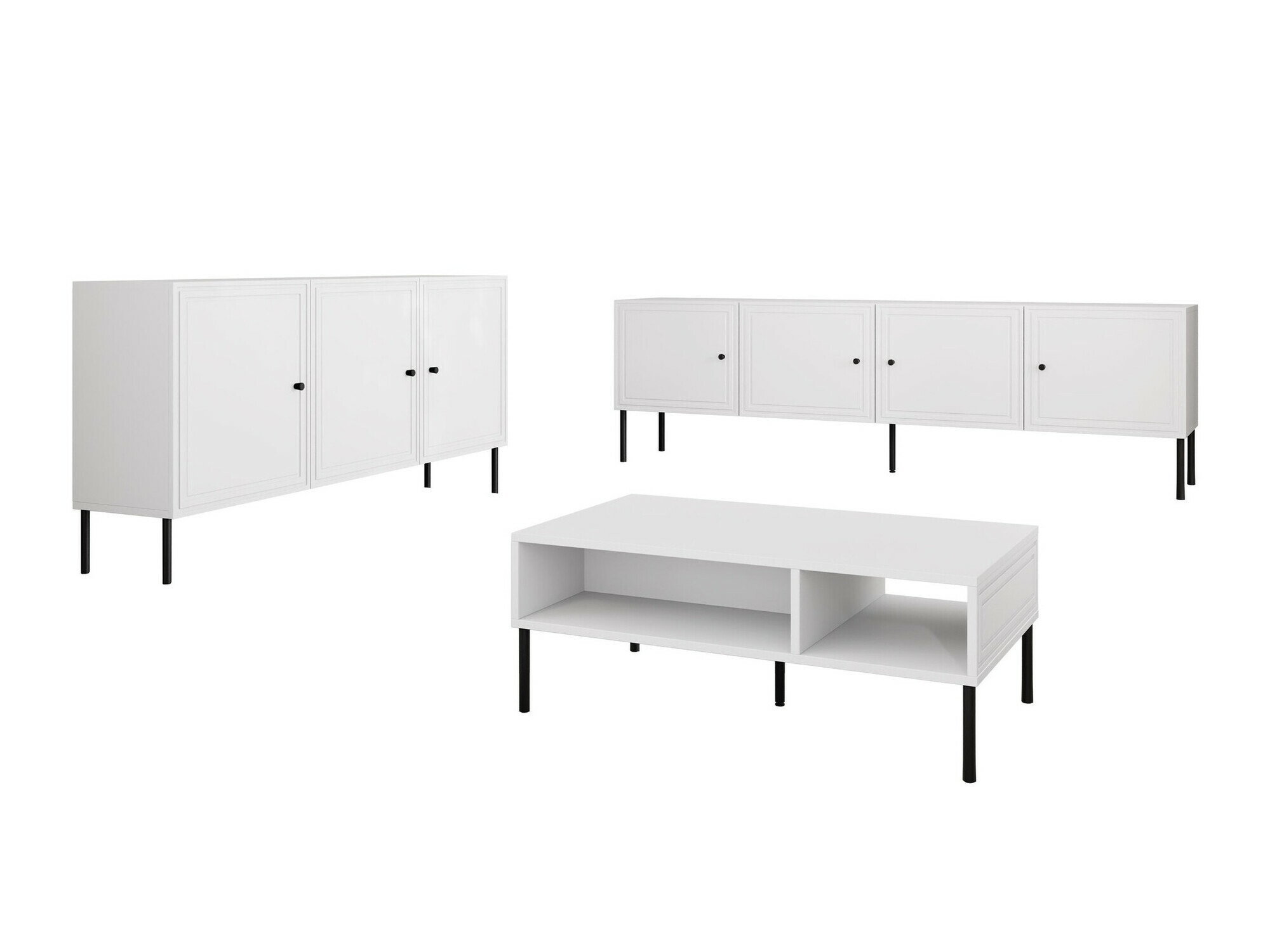 Wohnzimmer-Set Celra I (Weiss)