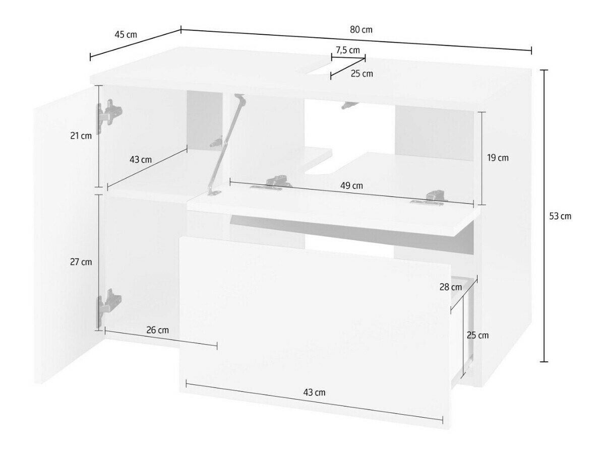 Hängeschrank für Waschbecken Soncamu 107 (Eichenholzoptik)
