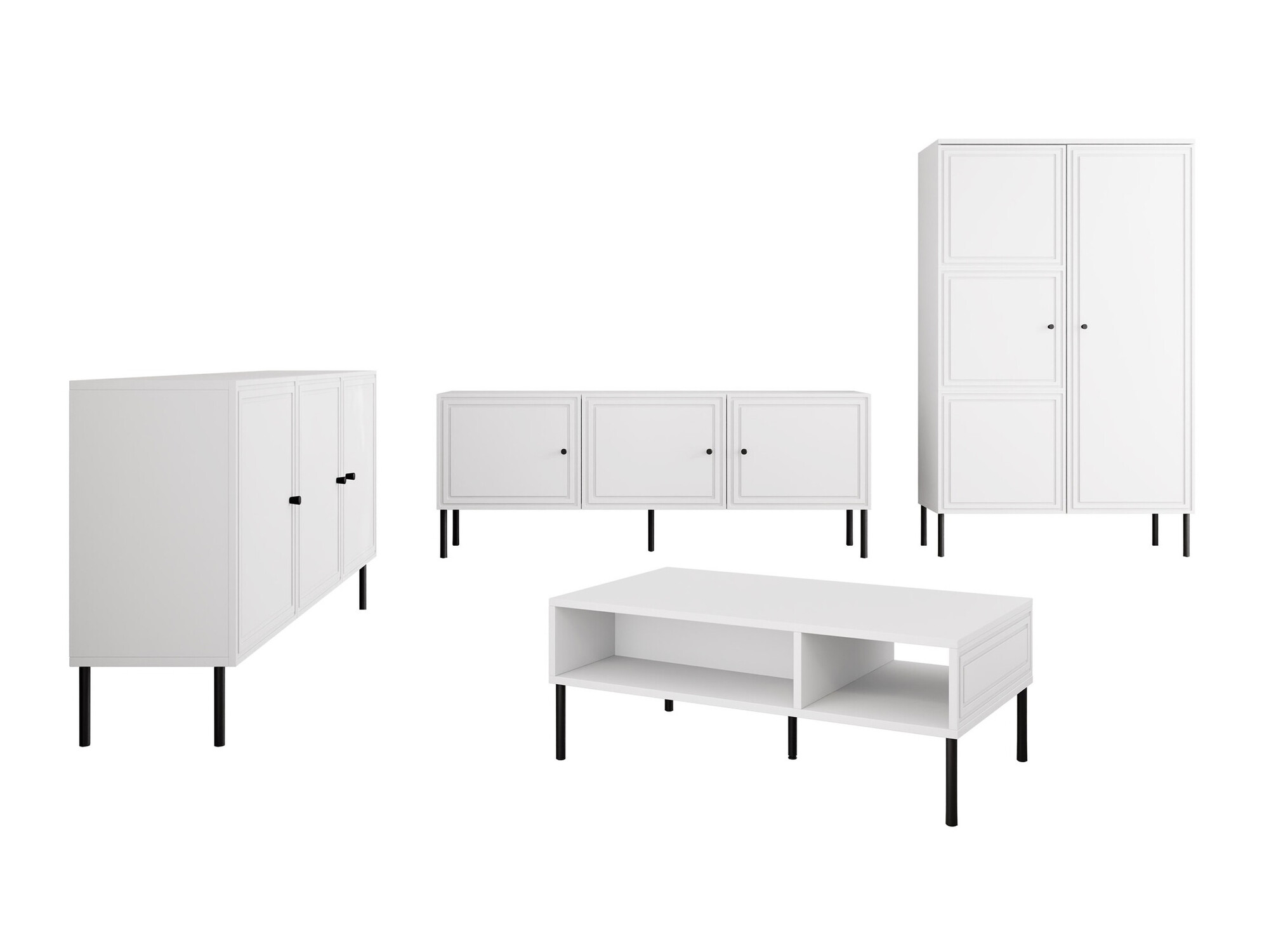 Wohnzimmer-Set Celra (Weiss)