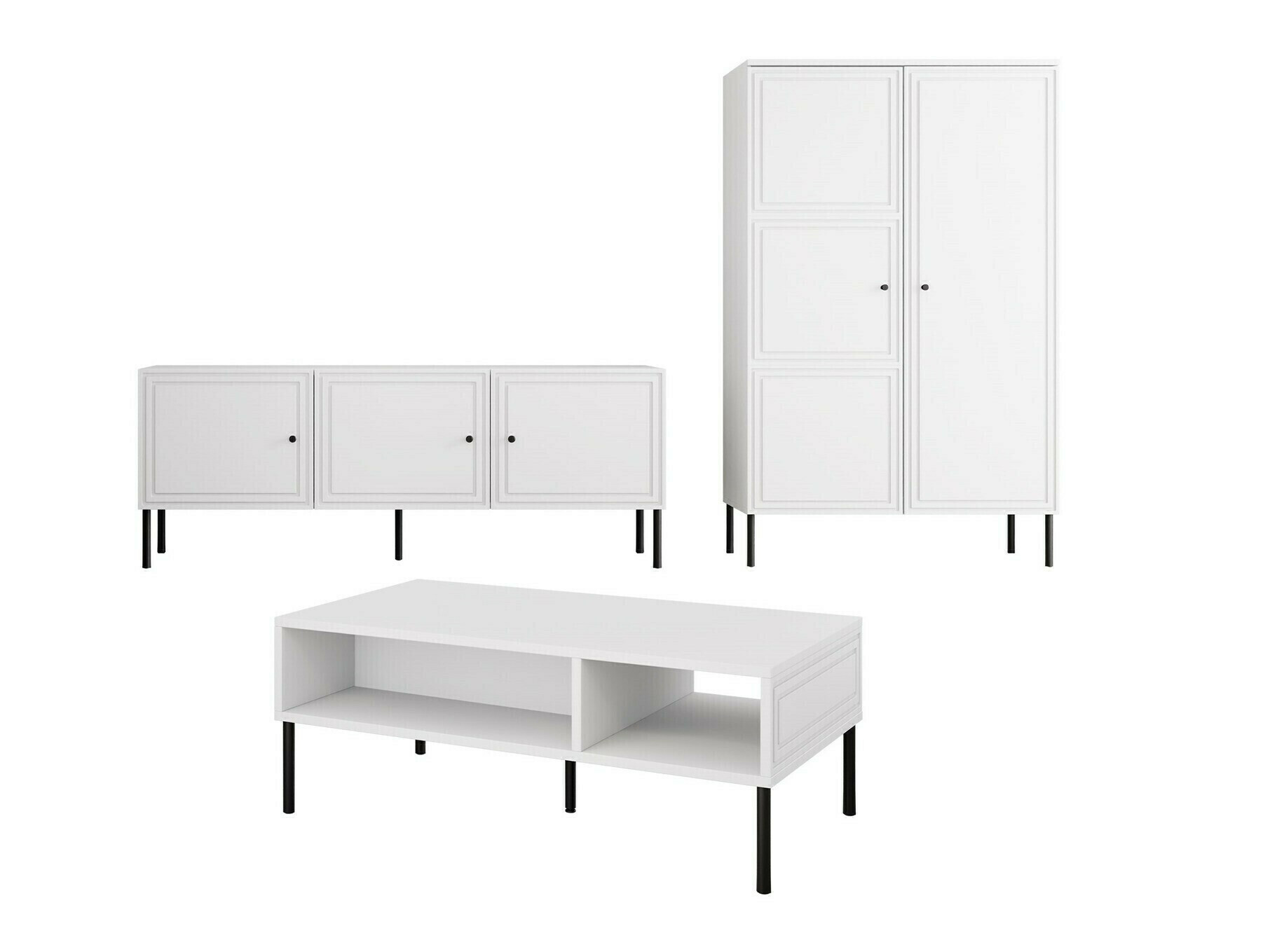 Wohnzimmer-Set Celra (Weiss)