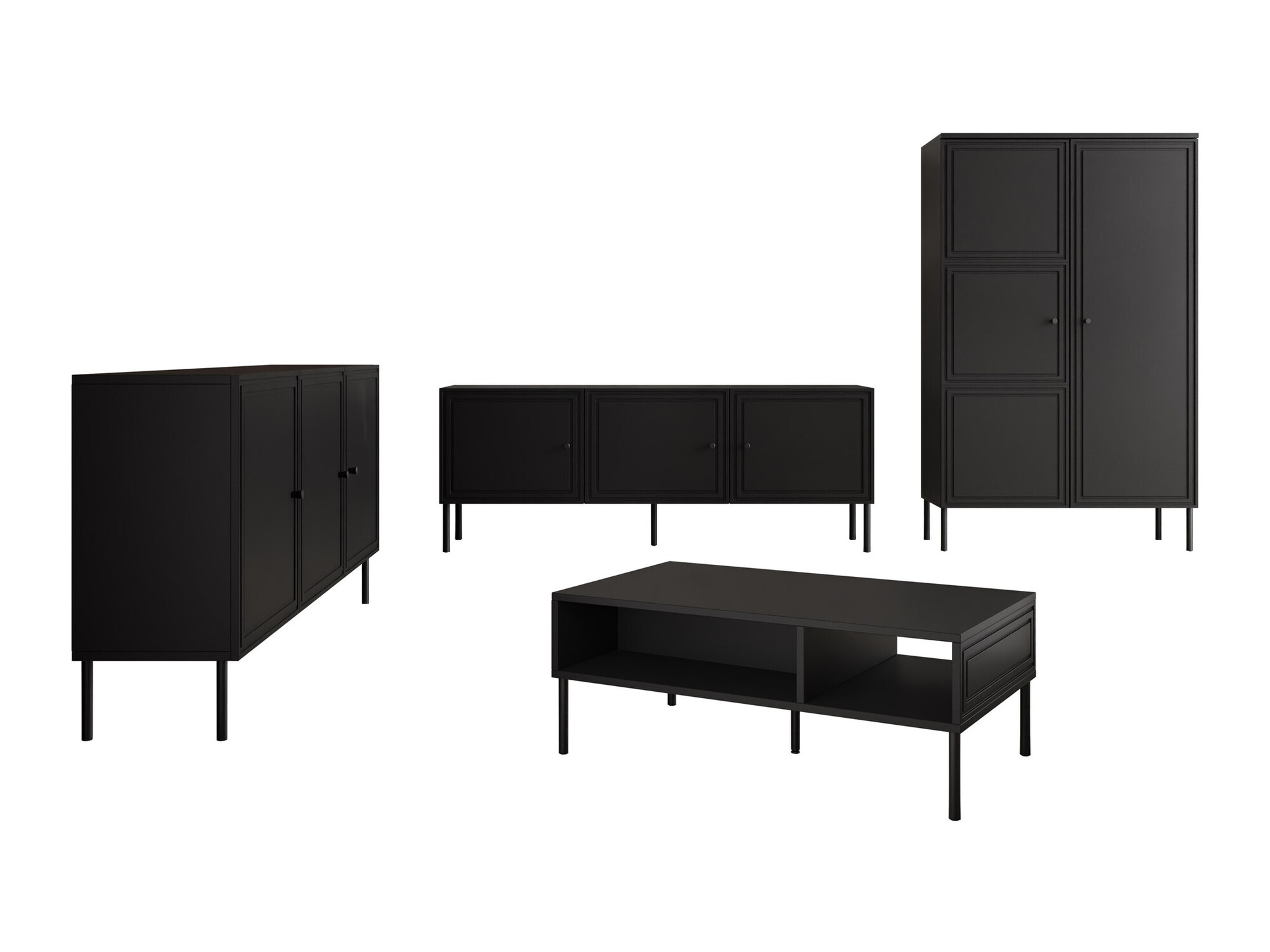 Wohnzimmer-Sets Celra (Schwarz)