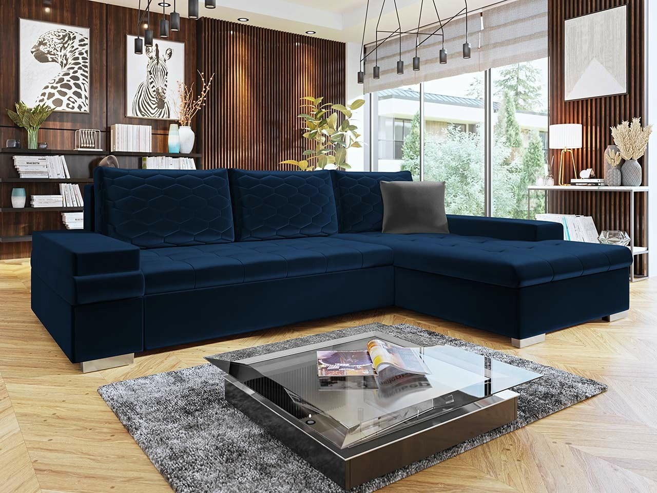 Ecksofa Comfivo Olivetum III (Magic Velvet 2216 + Magic Velvet 2216 + Magic Velvet 2217)