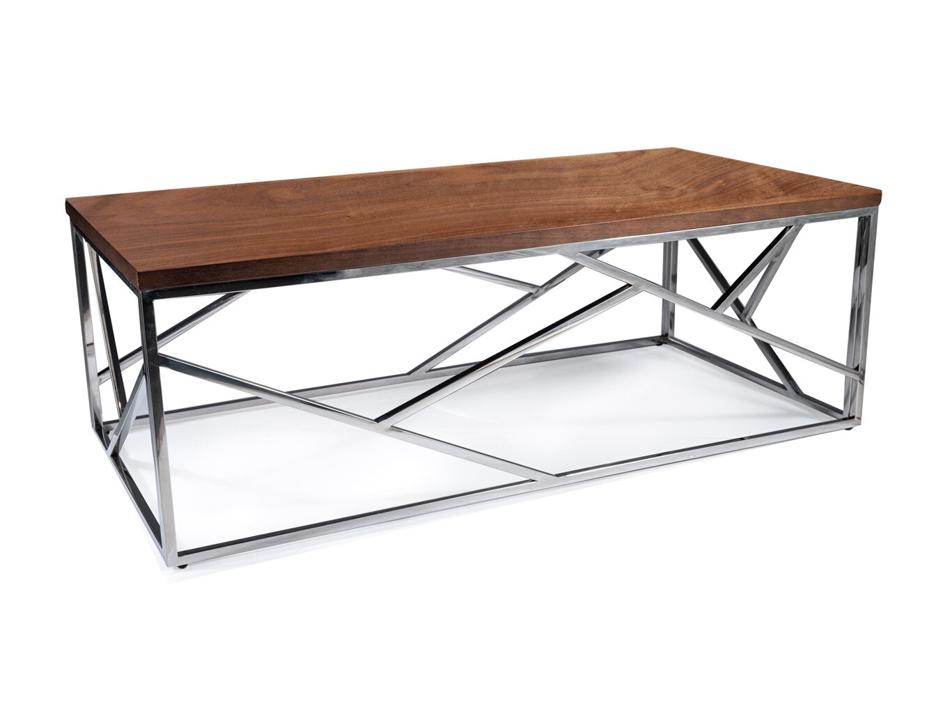 Couchtisch Detroit 457 (Silber + Walnussholzoptik)