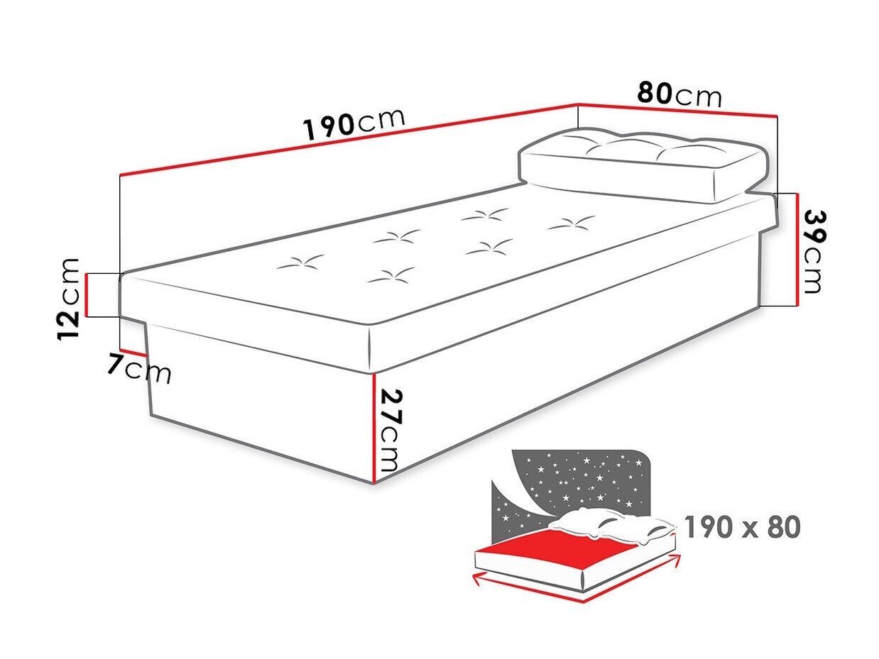 Bett Dover 100 (Esche dunkel)