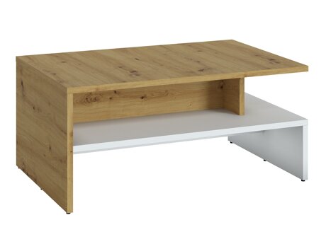 Couchtisch Ontario 127 (Weiss + Artisan Eichenholzoptik)