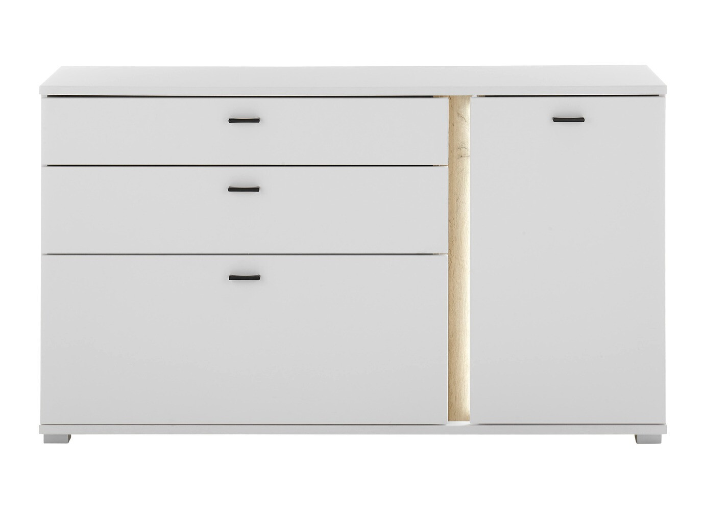 Kommode Avimavi 106 (Weiss + Wotan-Eiche)