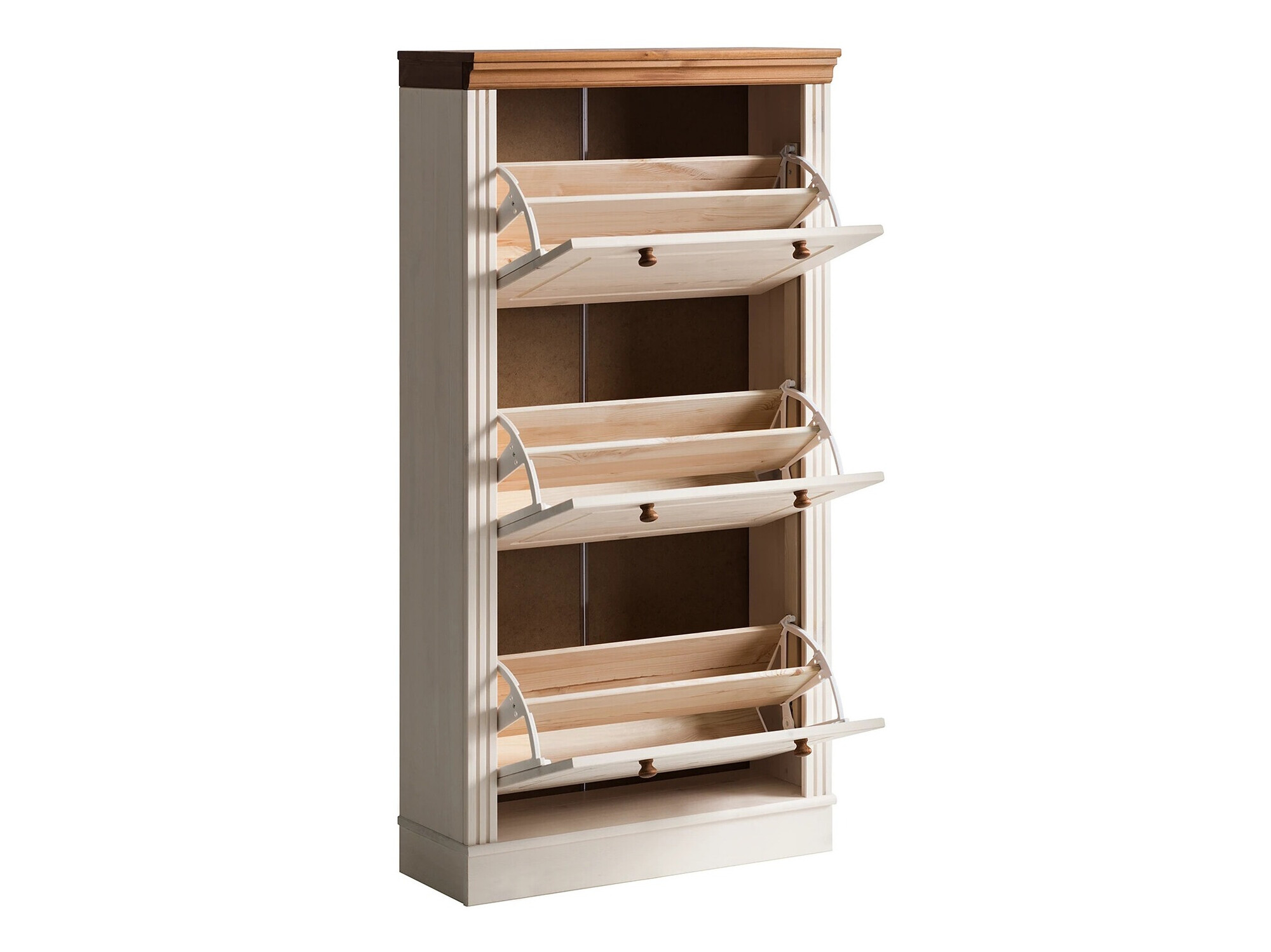 Schuhschrank Saltoro 138 (Weiss + Honigeiche)