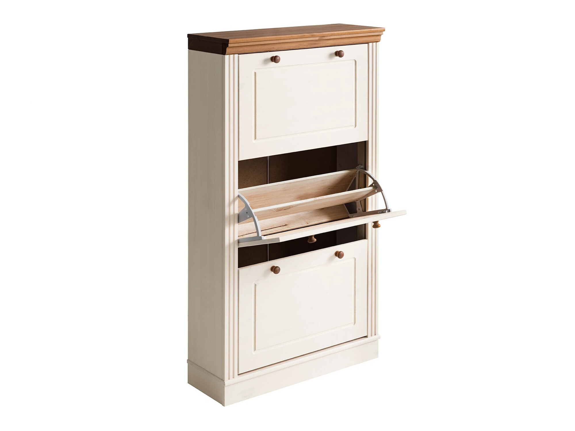 Schuhschrank Saltoro 138 (Weiss + Honigeiche)