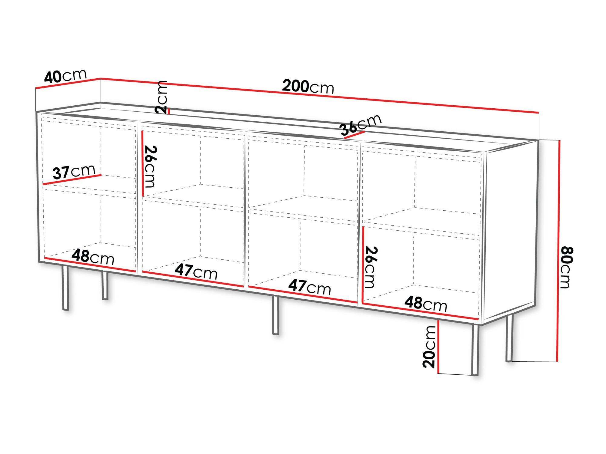 Sideboard Sillen I (Weiss)