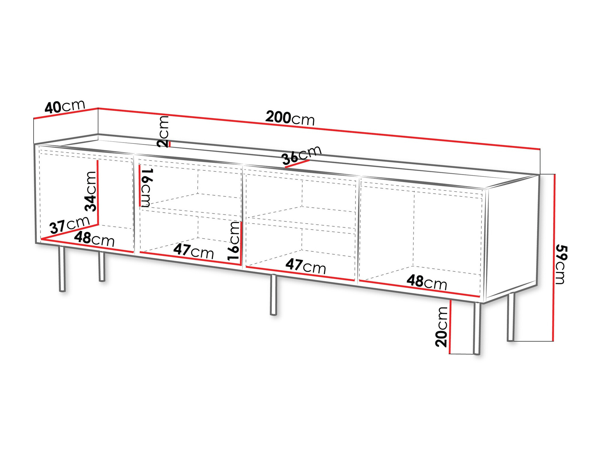TV-Möbel Sillen I (Schwarz)