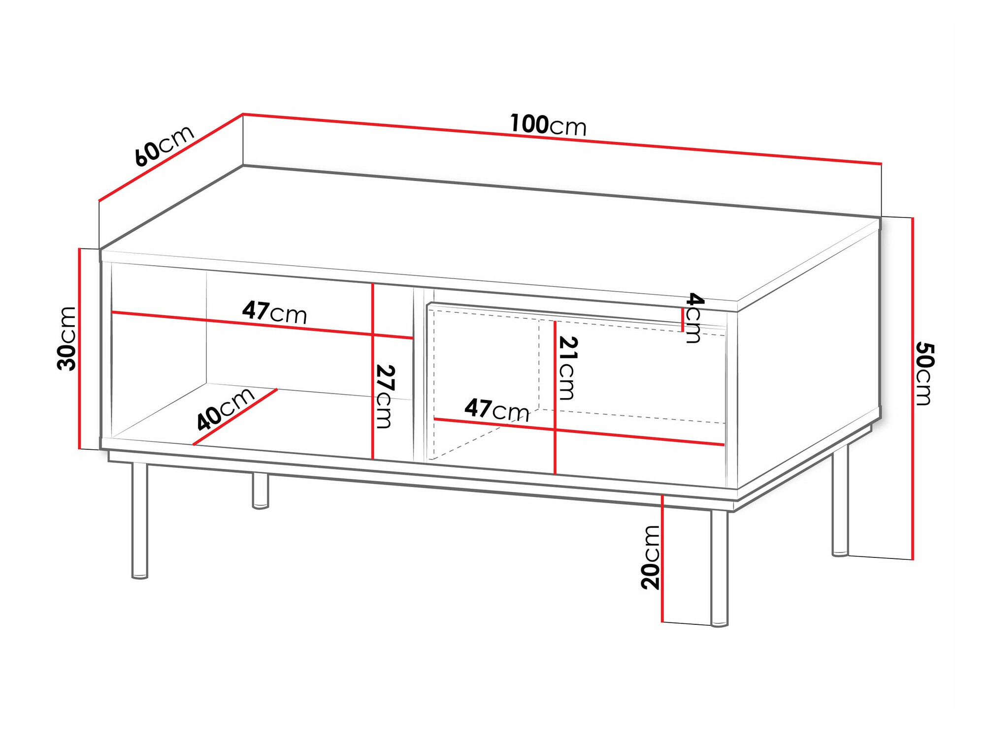 Couchtisch Comfivo 495 (Weiss)