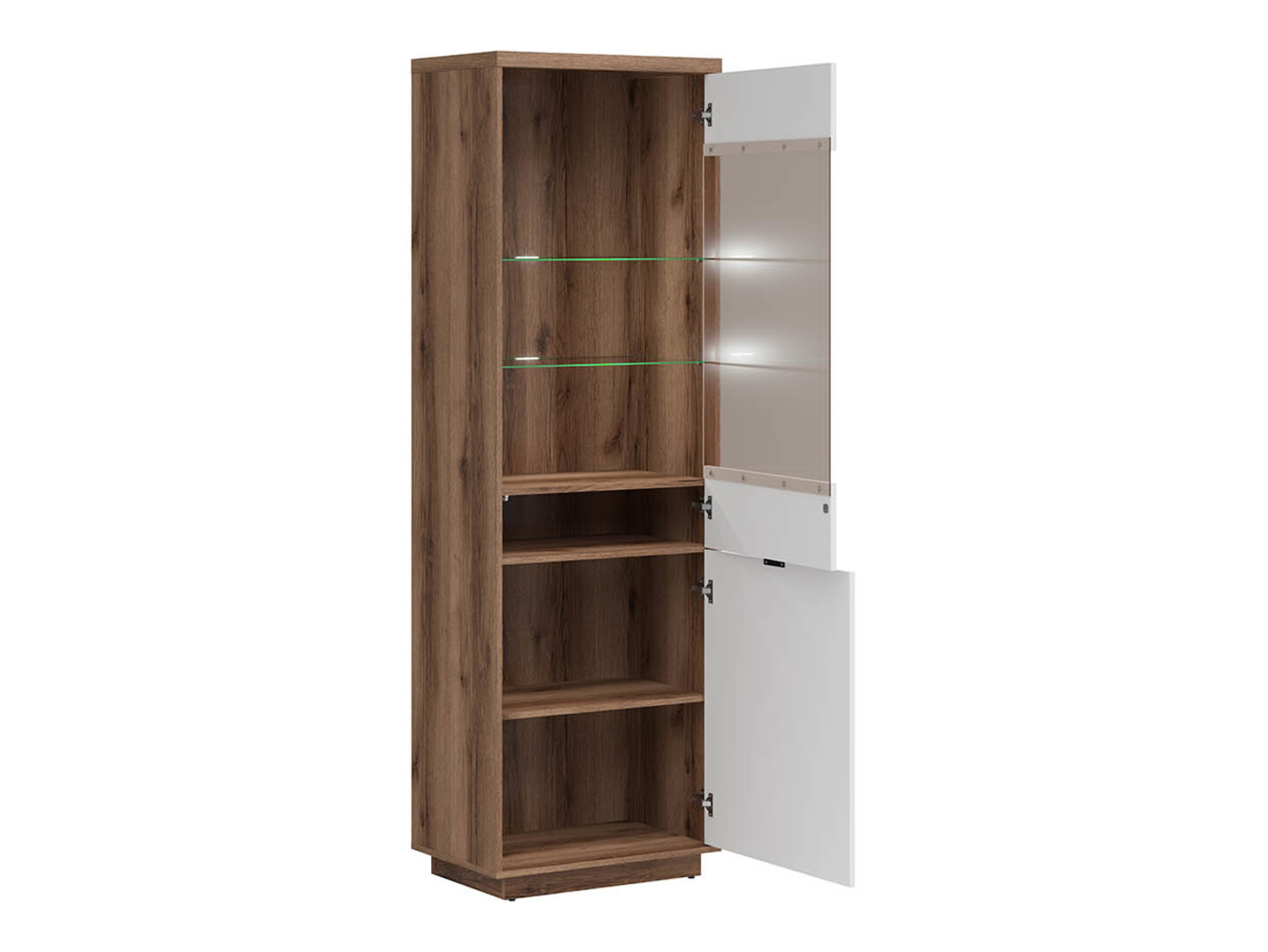 Regal Fivale 102 (Delano-Eiche dunkel + Weiss glänzend)