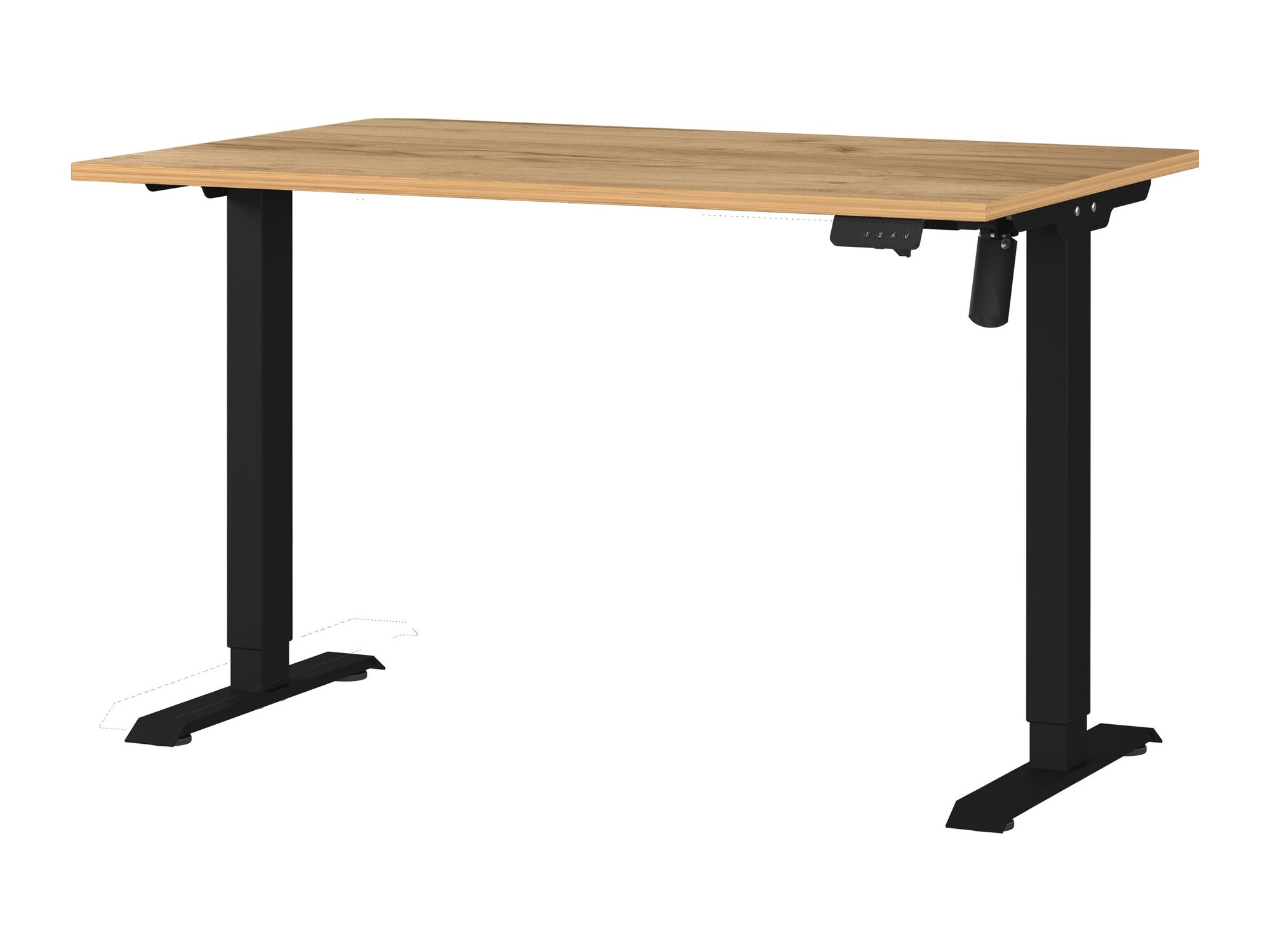 Höhenverstellbarer Schreibtisch Lartesi 115 (Navarra eichenholzoptik + Schwarz)