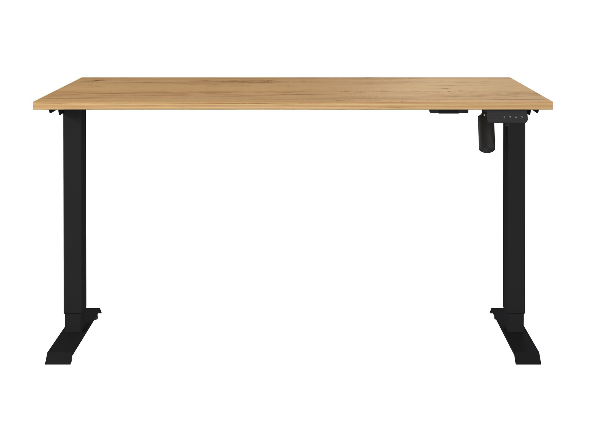 Höhenverstellbarer Schreibtisch Lartesi 117 (Navarra eichenholzoptik + Schwarz)