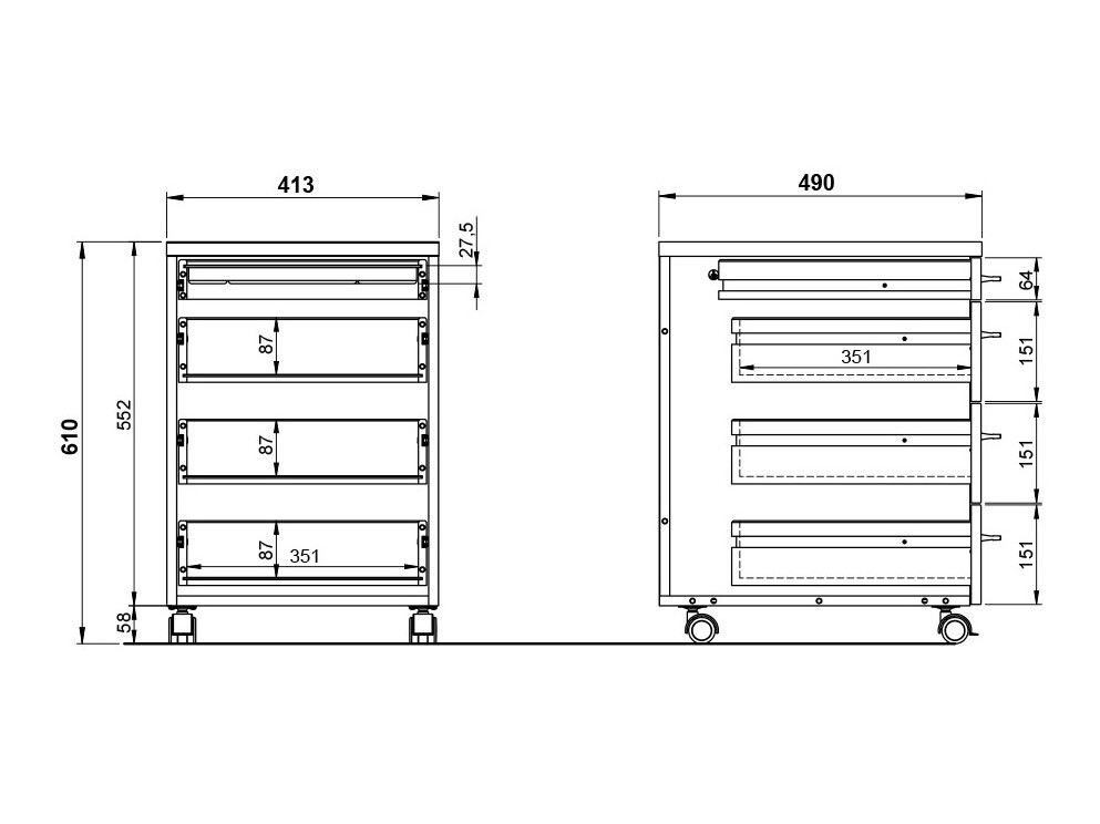 Schubladenblock Lartesi 105 (Hellgrau)
