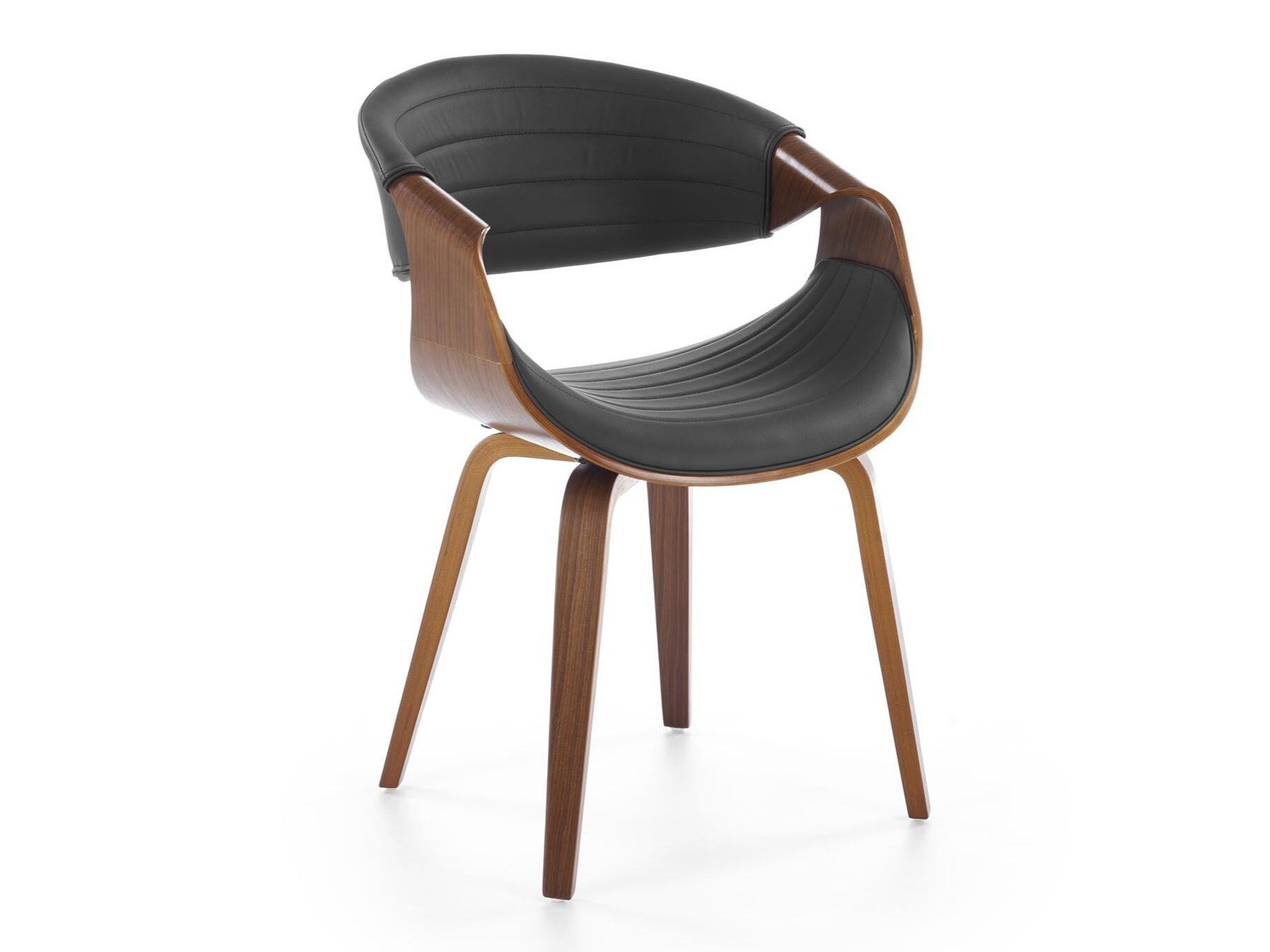 Stuhl Houston 1596 (Schwarz + Walnussholzoptik)