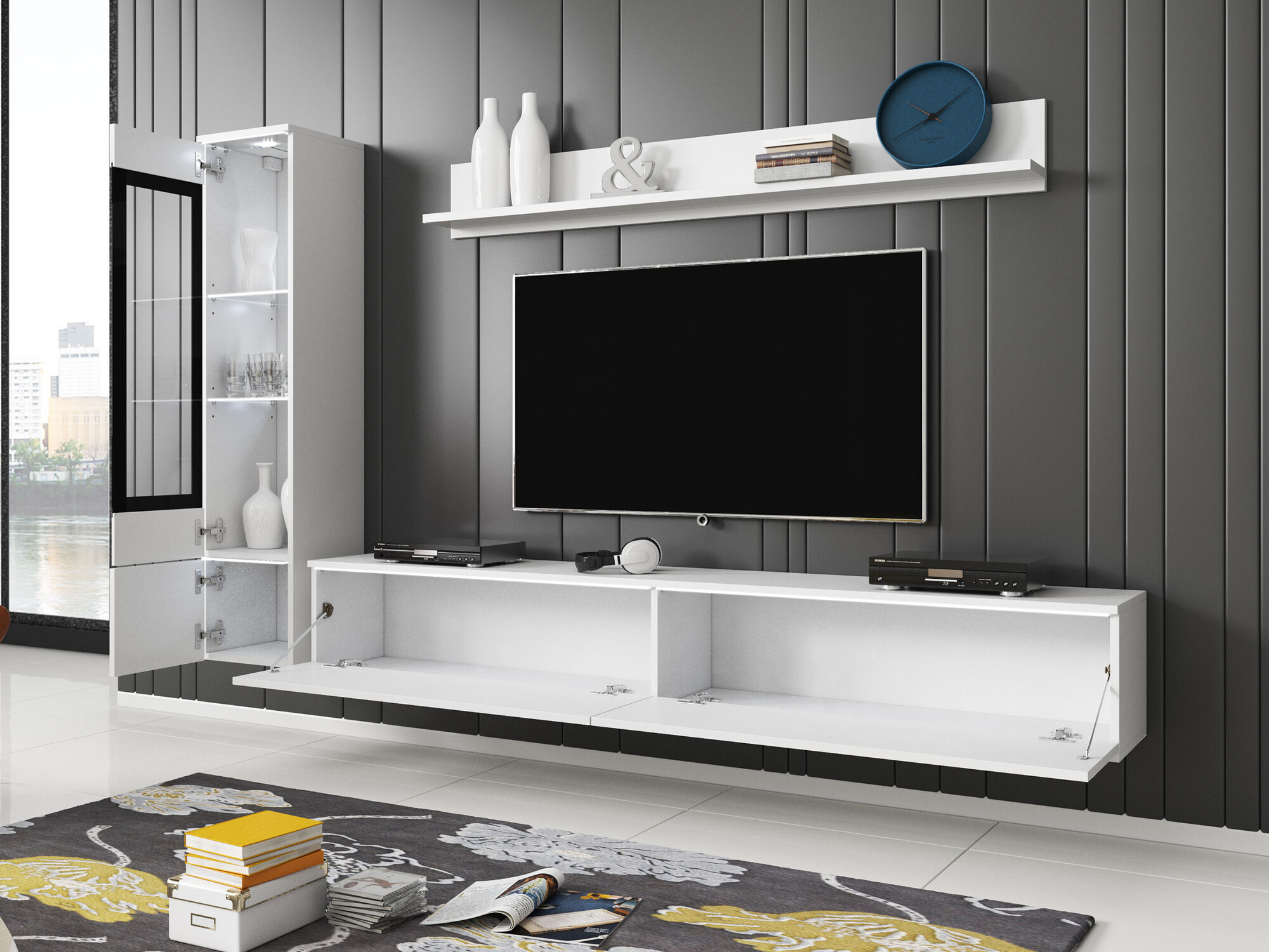 Wohnzimmer-Set Mirfivo 100 (Graphit)