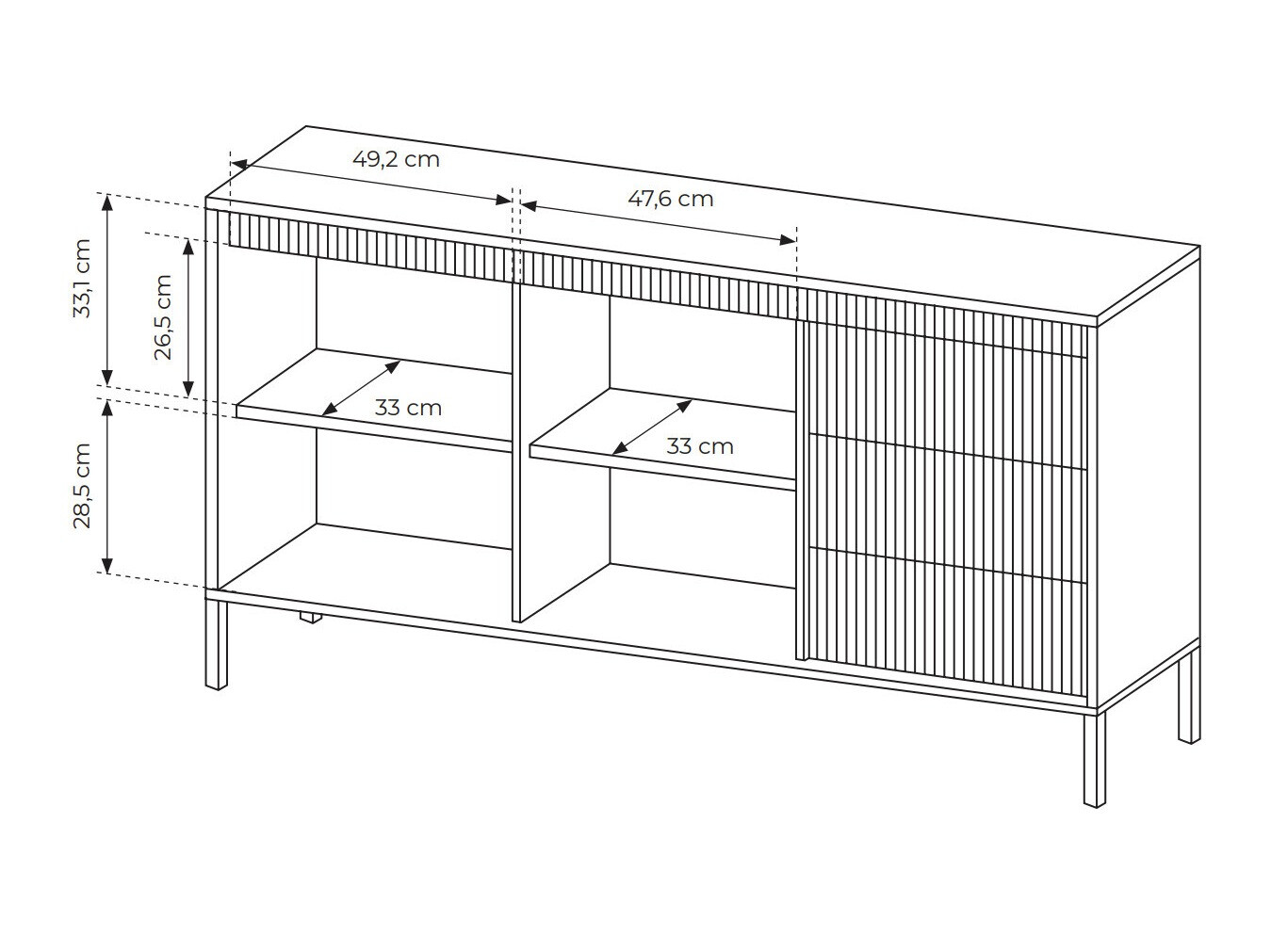 Kommode Romfele 101 (Schwarz)