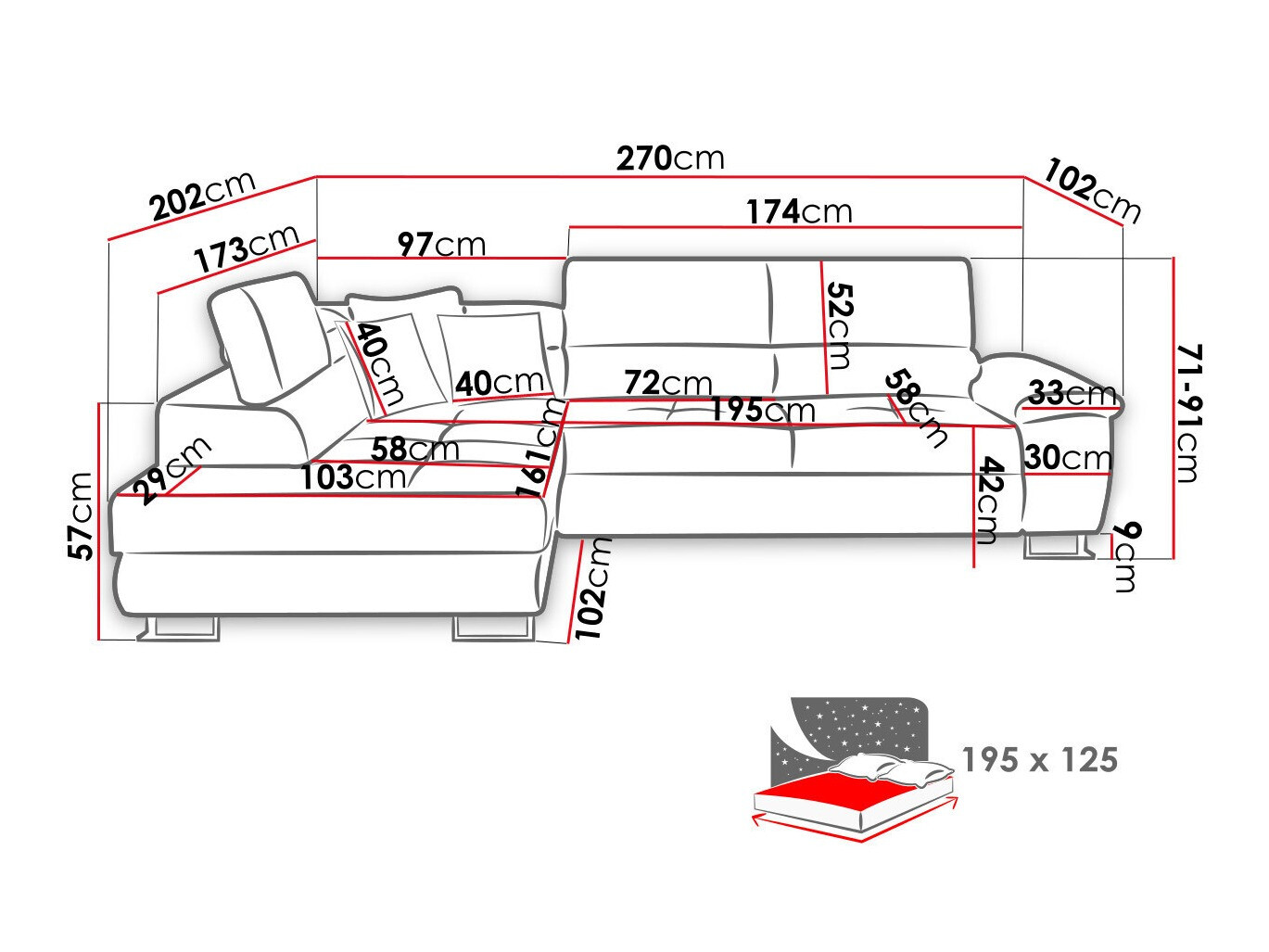 Ecksofa Comfivo Ruta VII (Abriamo 03)
