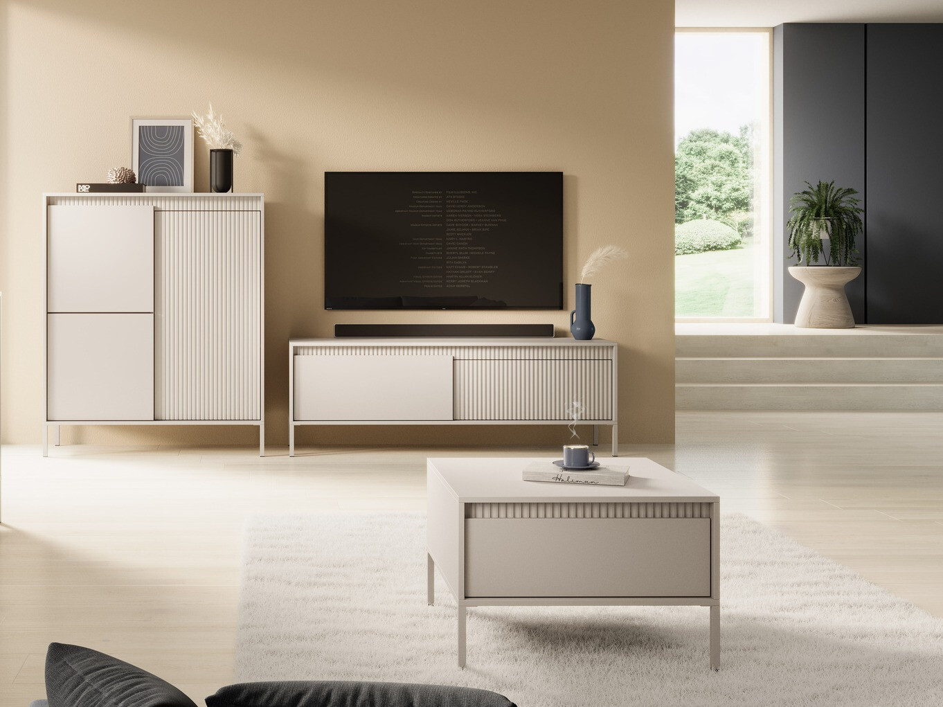Wohnzimmer-Sets Romfele 106 (Beige)