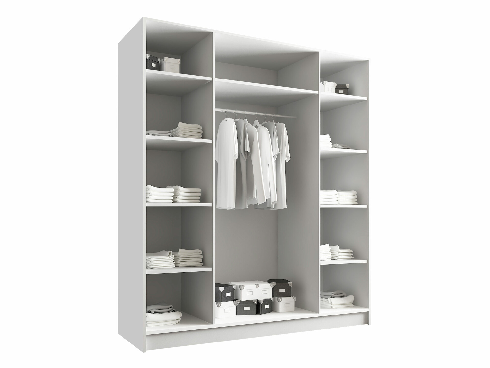 Kleiderschrank Closico 190 (Weiss + Schwarz)