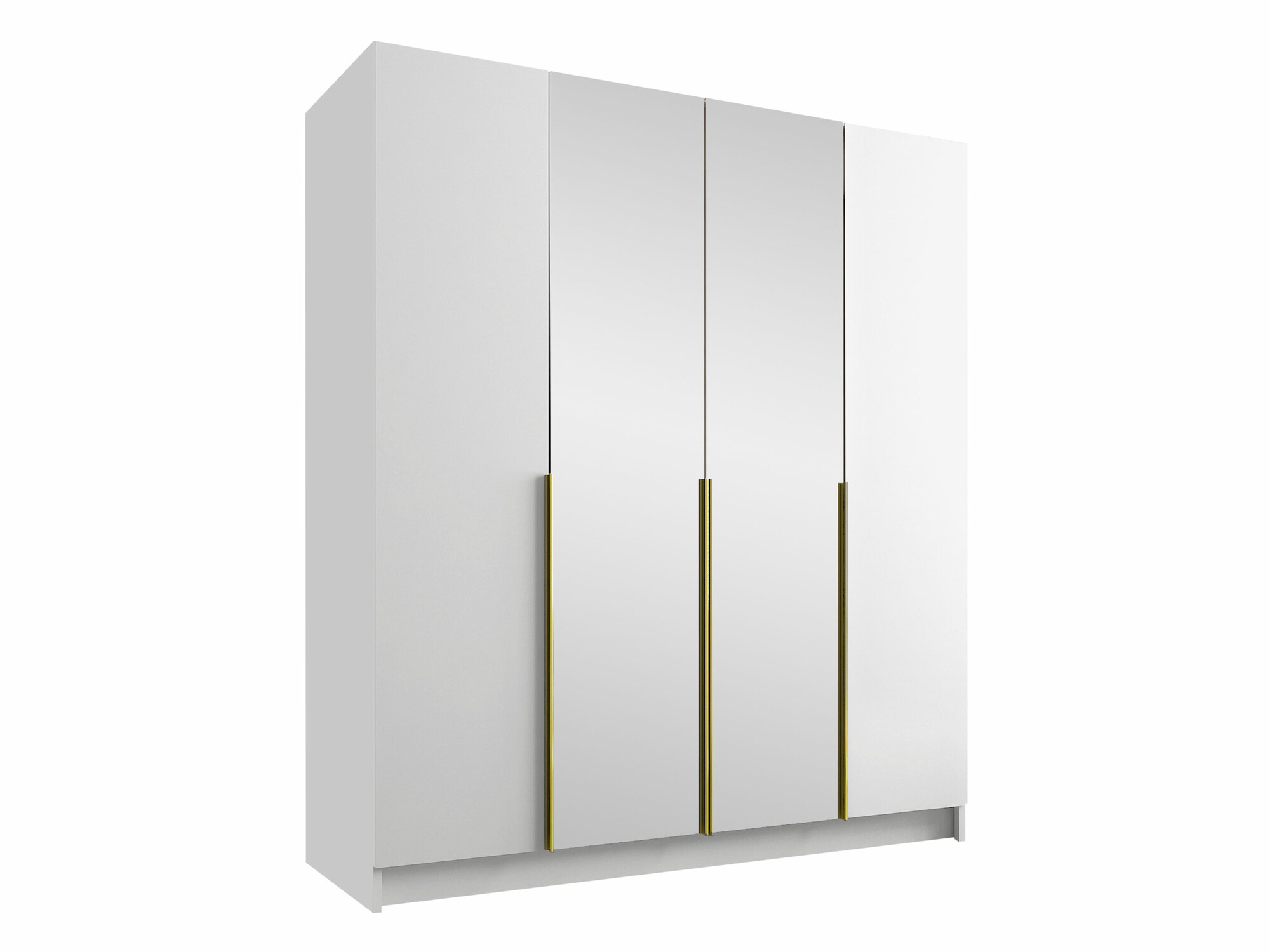 Kleiderschrank Closico Navor II (Weiss + Gold)