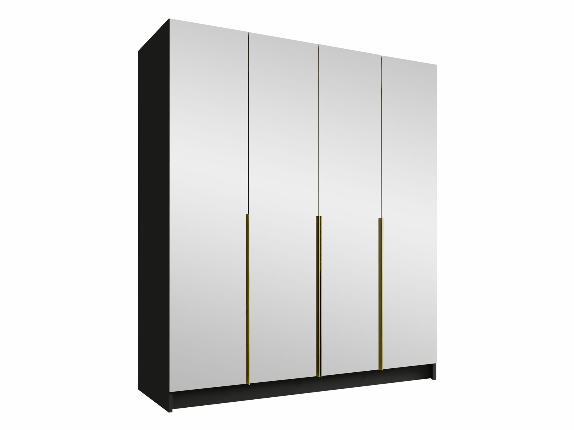 Kleiderschrank Closico Navor III (Schwarz + Gold)