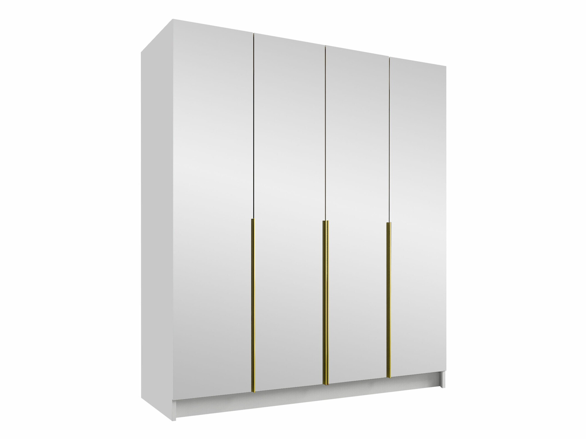 Kleiderschrank Closico Navor III (Weiss + Gold)