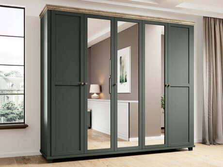Kleiderschrank Tolnue 116 (Dunkelgrün + Lefkas-Eiche)