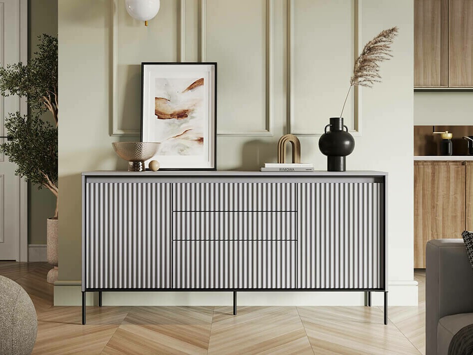 Kommoden Fernolu 100 (Grau + Schwarz)