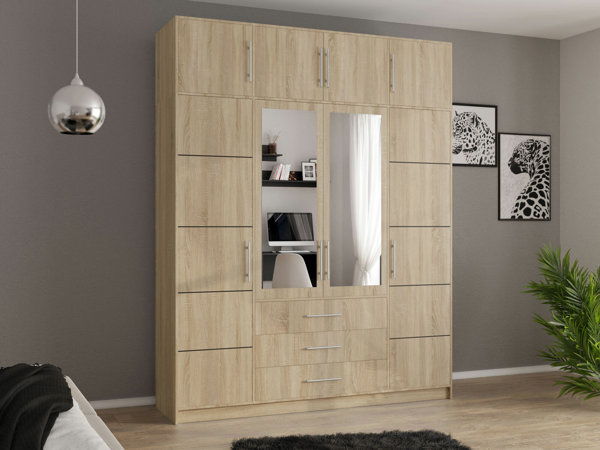 Kleiderschrank Dortivu I (Sonoma eichenholz)