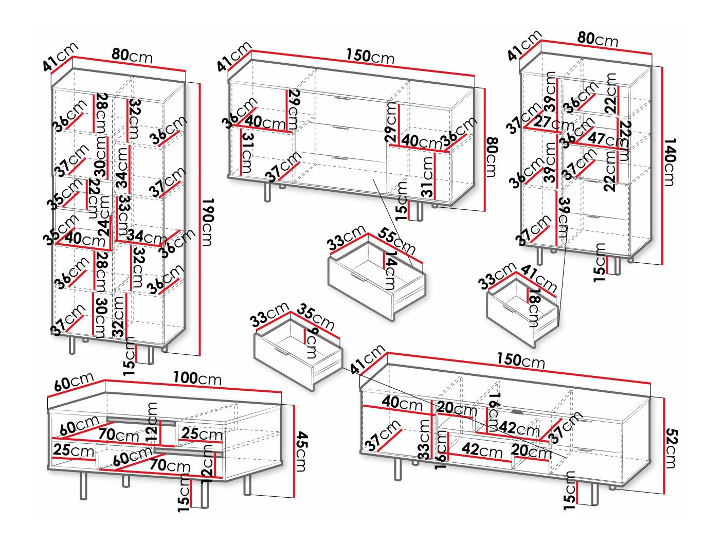 Wohnzimmer-Sets Decus I (Kaschmir)