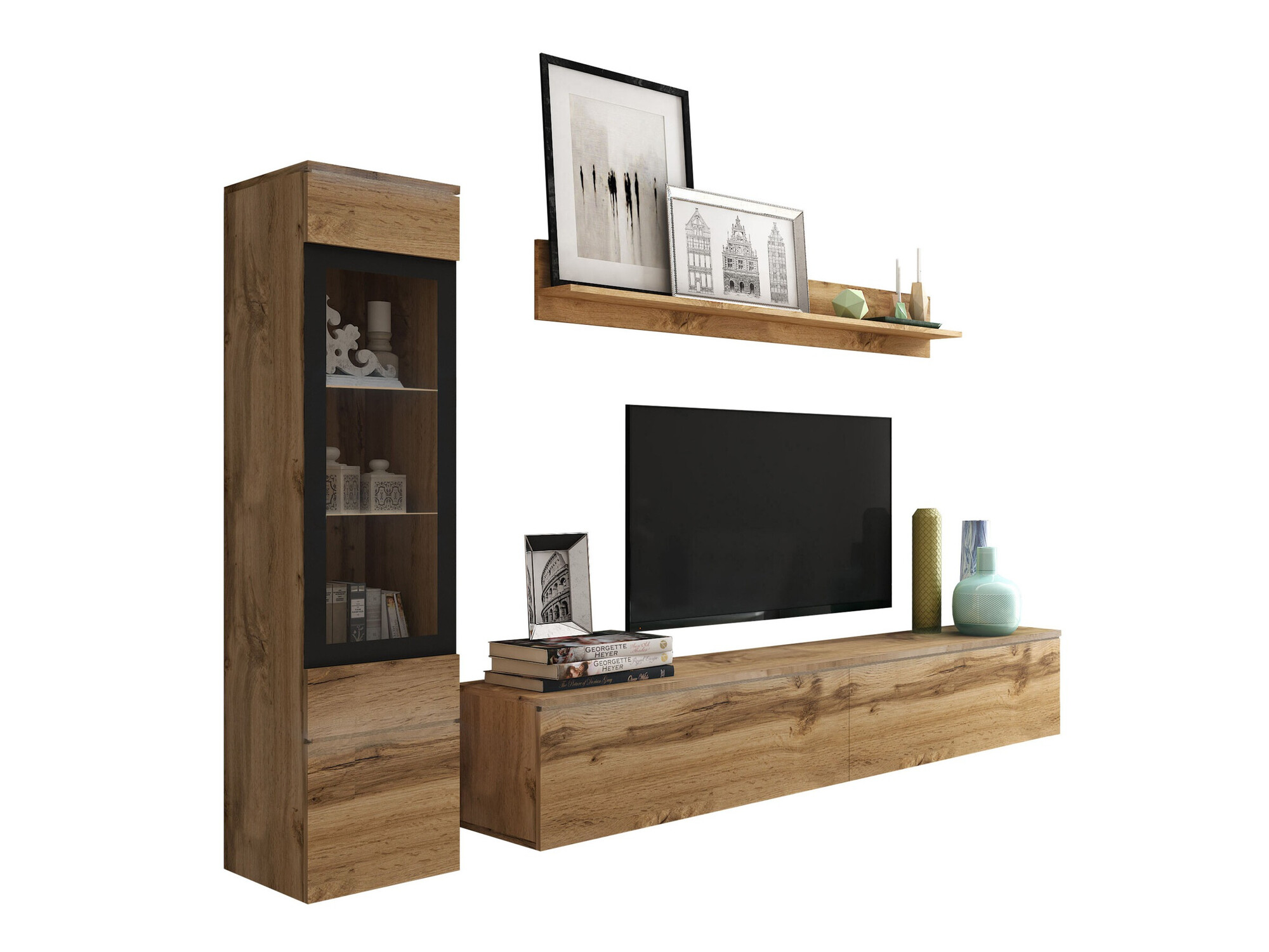 Wohnzimmer-Set Mirfivo 100 (Wotan-Eiche)
