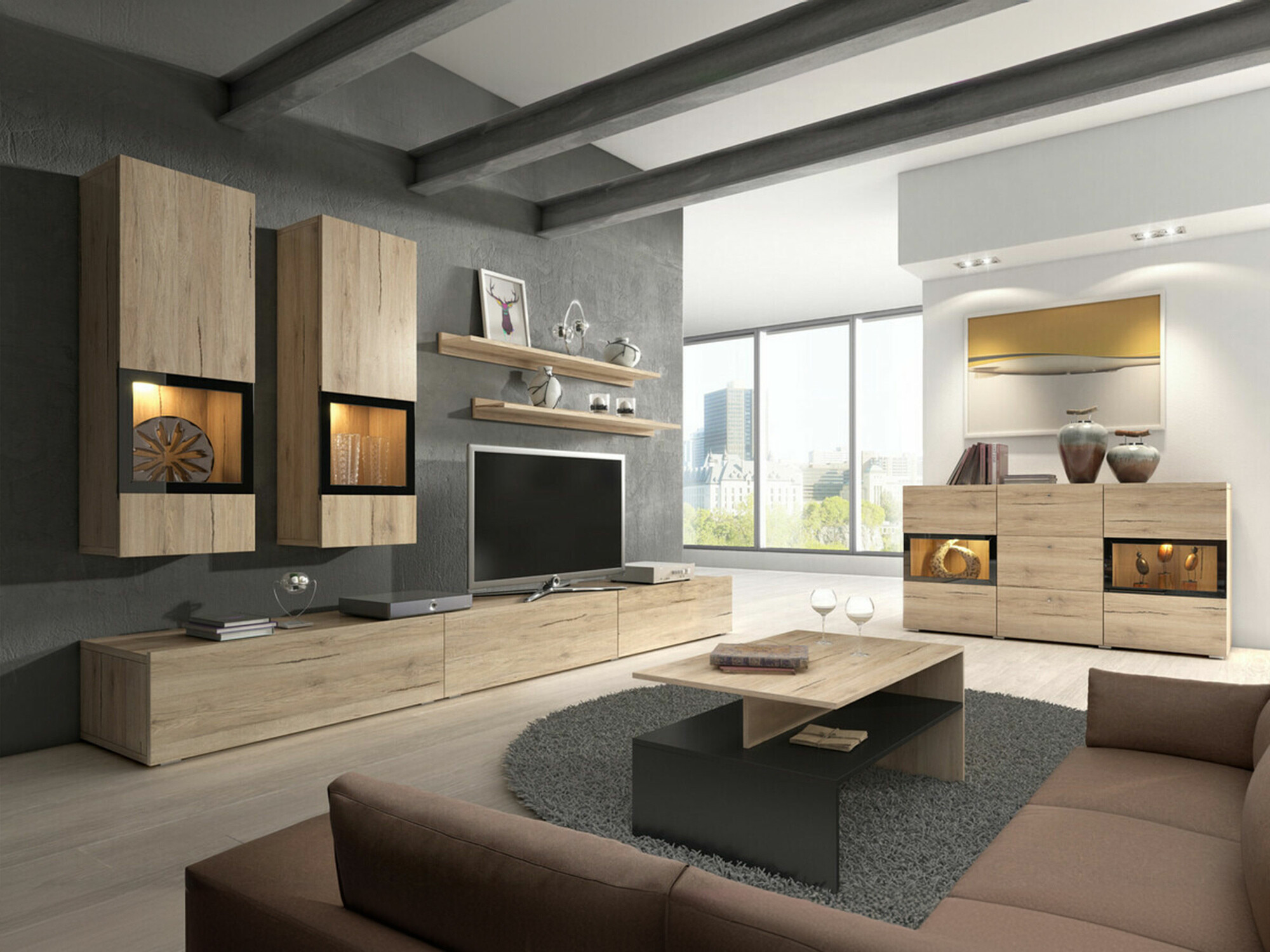 Wohnzimmer-Set Serodeu 104 (San-Remo-Eiche)